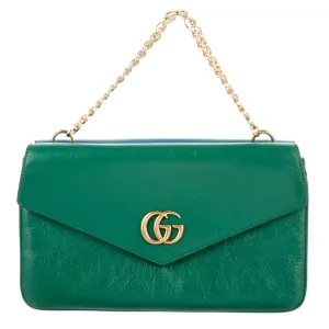 Gucci Thiara Double Envelope Shoulder Bag in Green and Blue