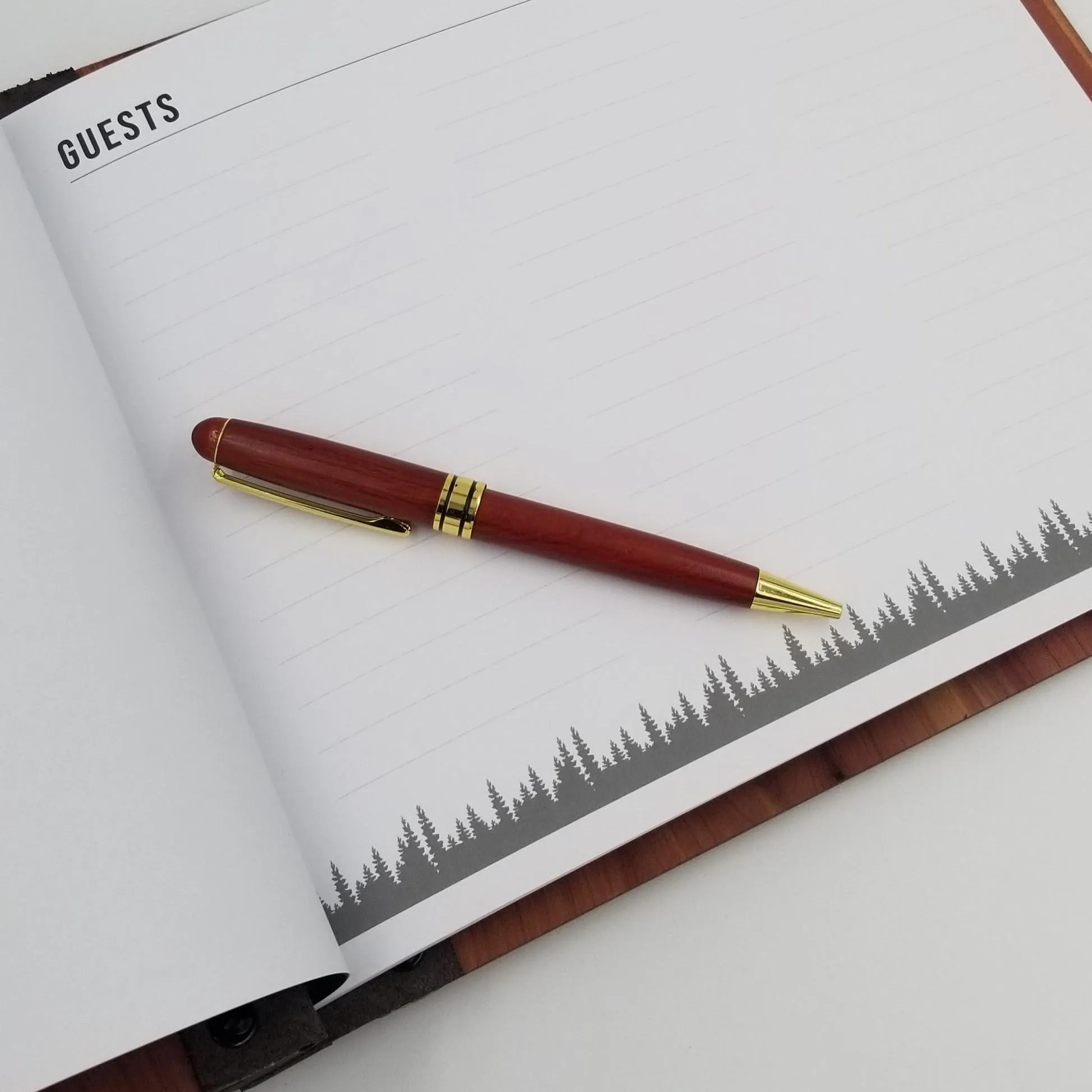 Guest Book in Cedar with Guest Book Paper
