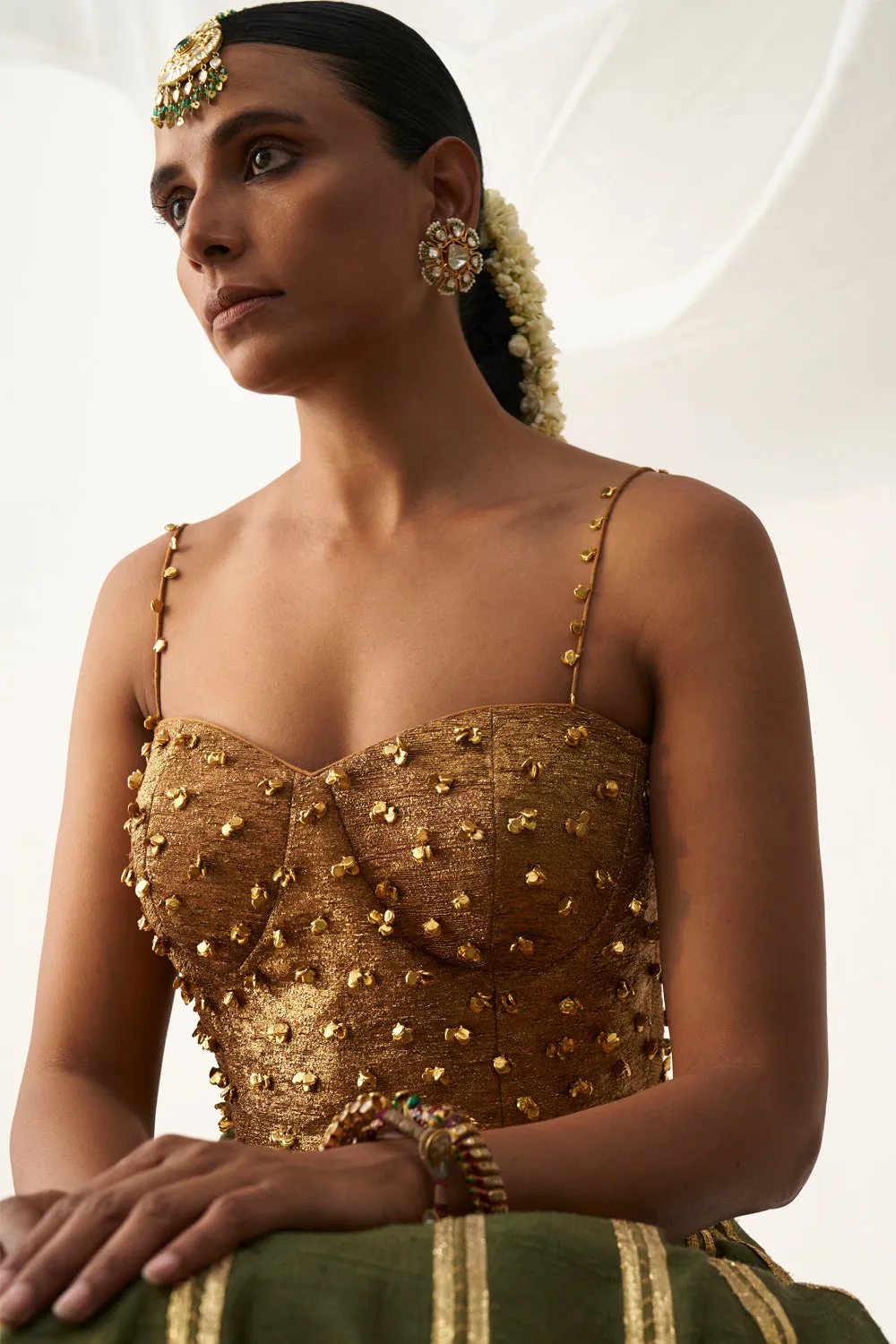 Gul Mehendi Corset Lehenga
