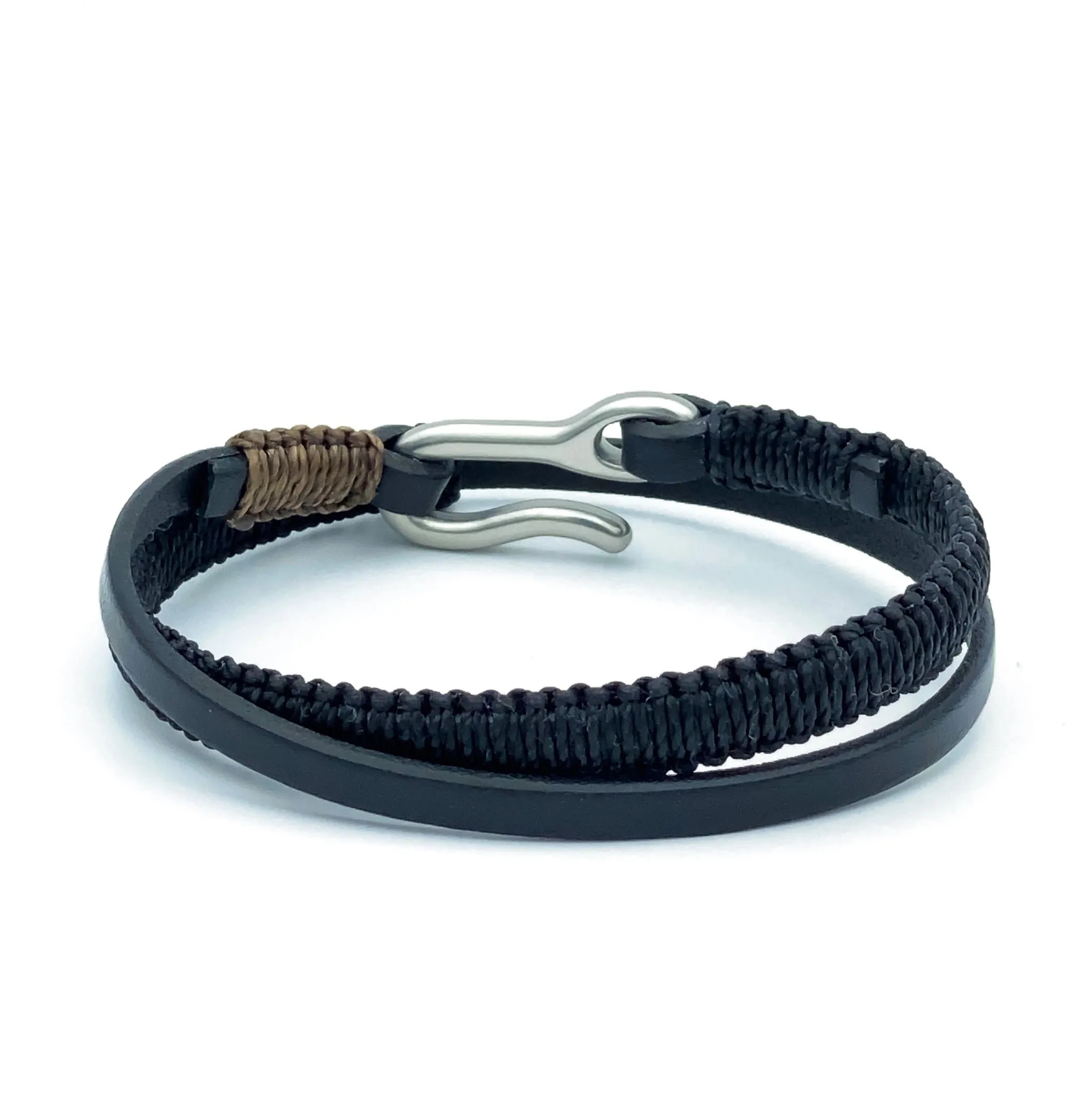 Hand-knotted Leather Double Wrap
