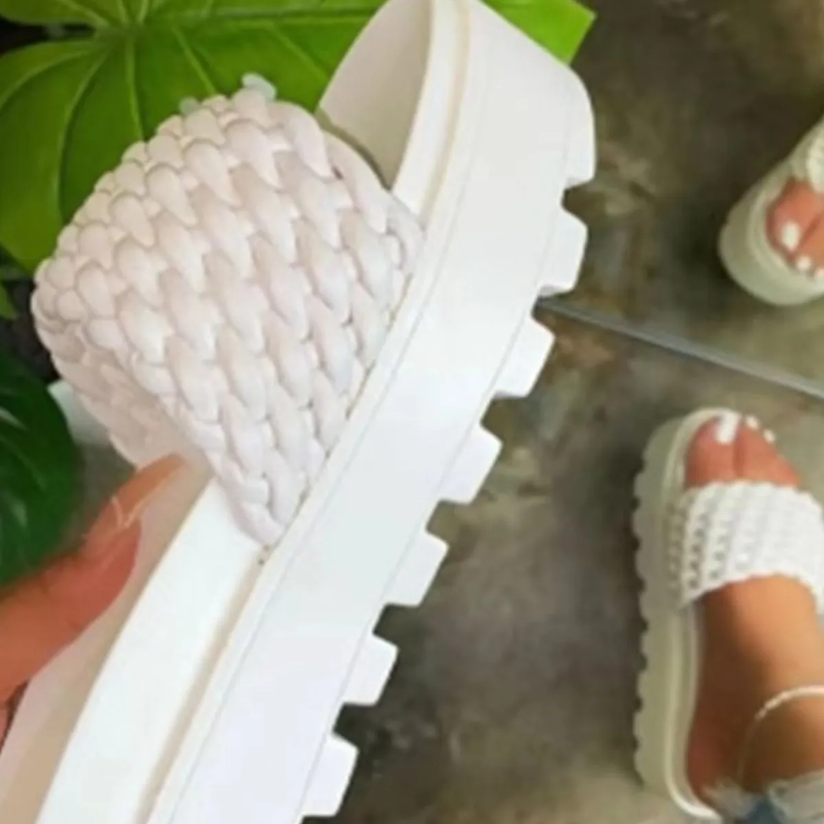 Hazel Blues® |  PU Leather Open Toe Platform Sandals