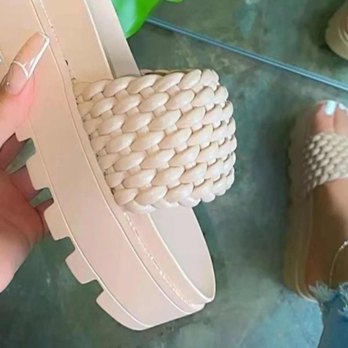Hazel Blues® |  PU Leather Open Toe Platform Sandals
