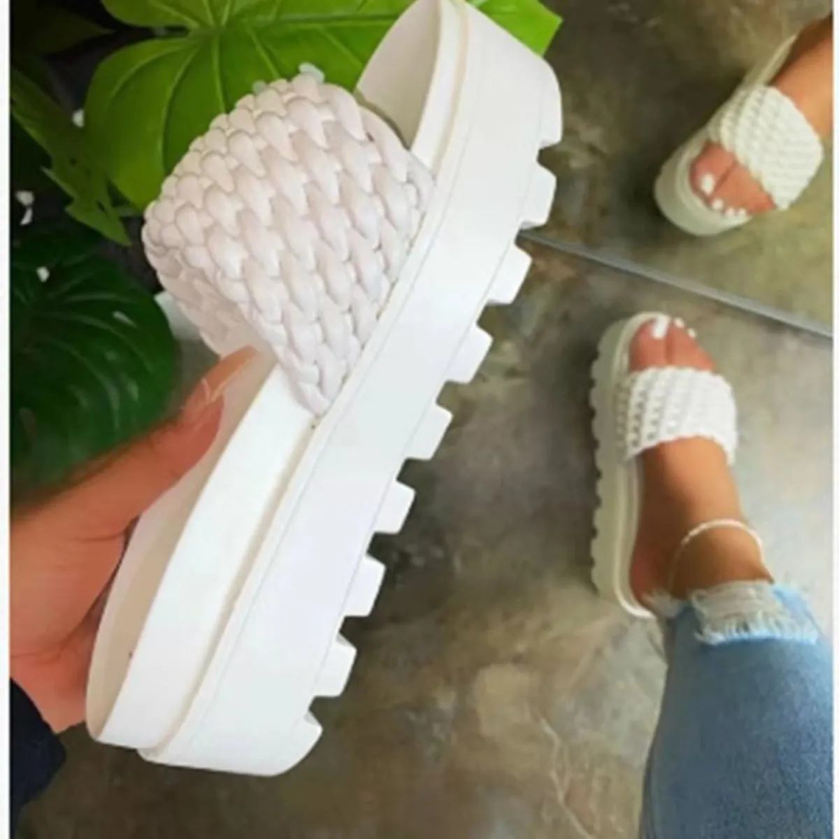 Hazel Blues® |  PU Leather Open Toe Platform Sandals