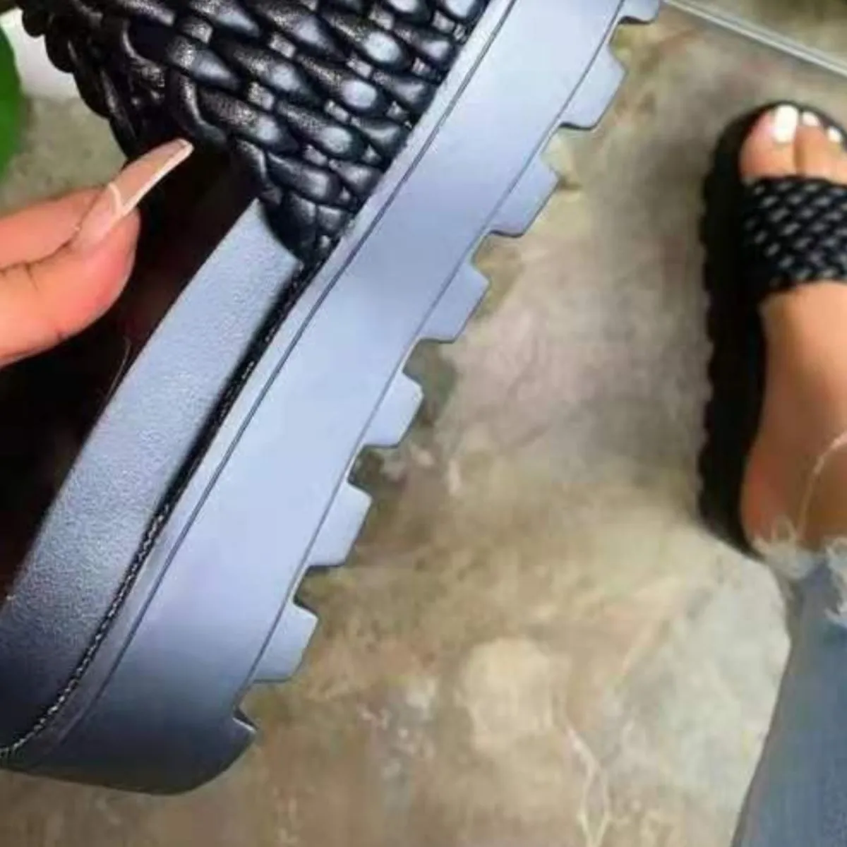 Hazel Blues® |  PU Leather Open Toe Platform Sandals