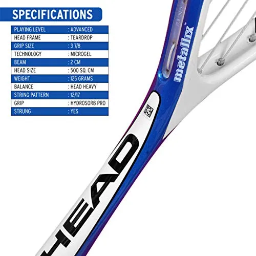 HEAD Micro Gel Graphite 125 Squash Racquet | Ideal for Men & Women (216008) - Multi Color