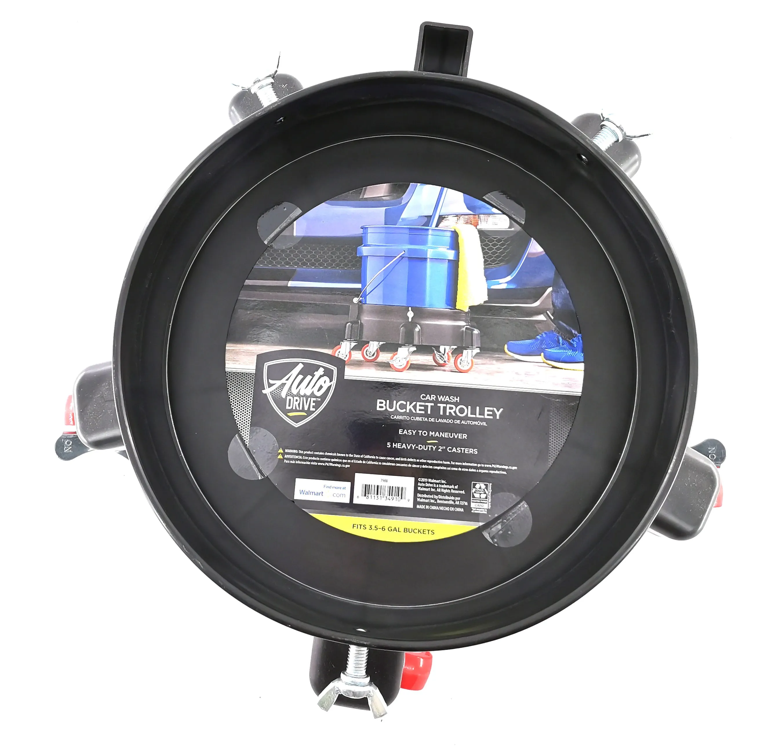 Heavy Duty 5-Gallon Auto Drive Durable Bucket Dolly Mop Wash Drum Cart Rolling