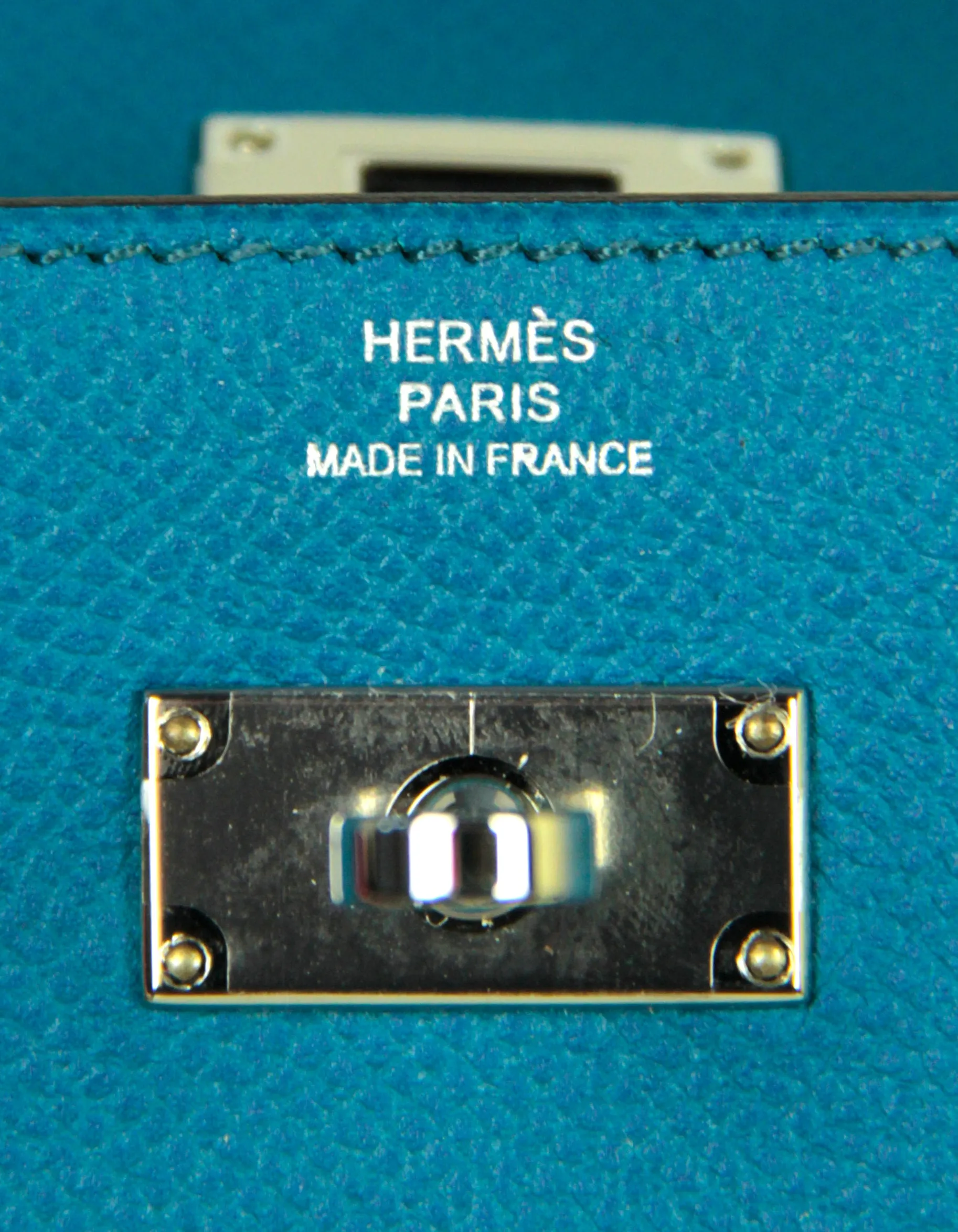 Hermes Colvert Blue Epsom Leather Kelly Longue Wallet w/ Palladium