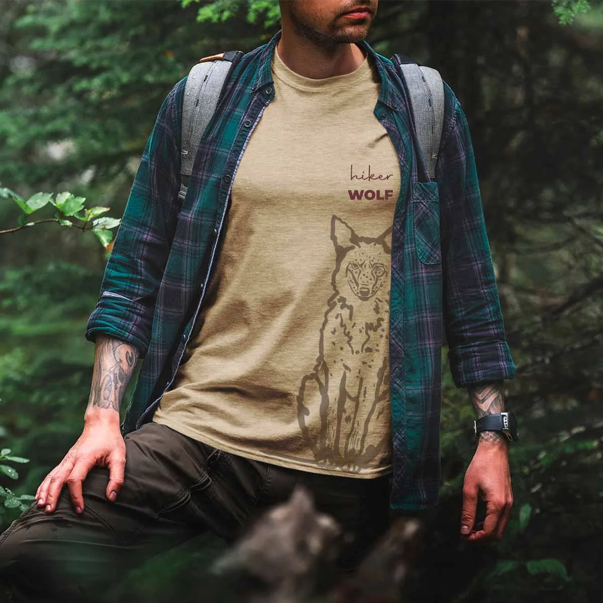 Hiker Wolf |  Printed T shirt
