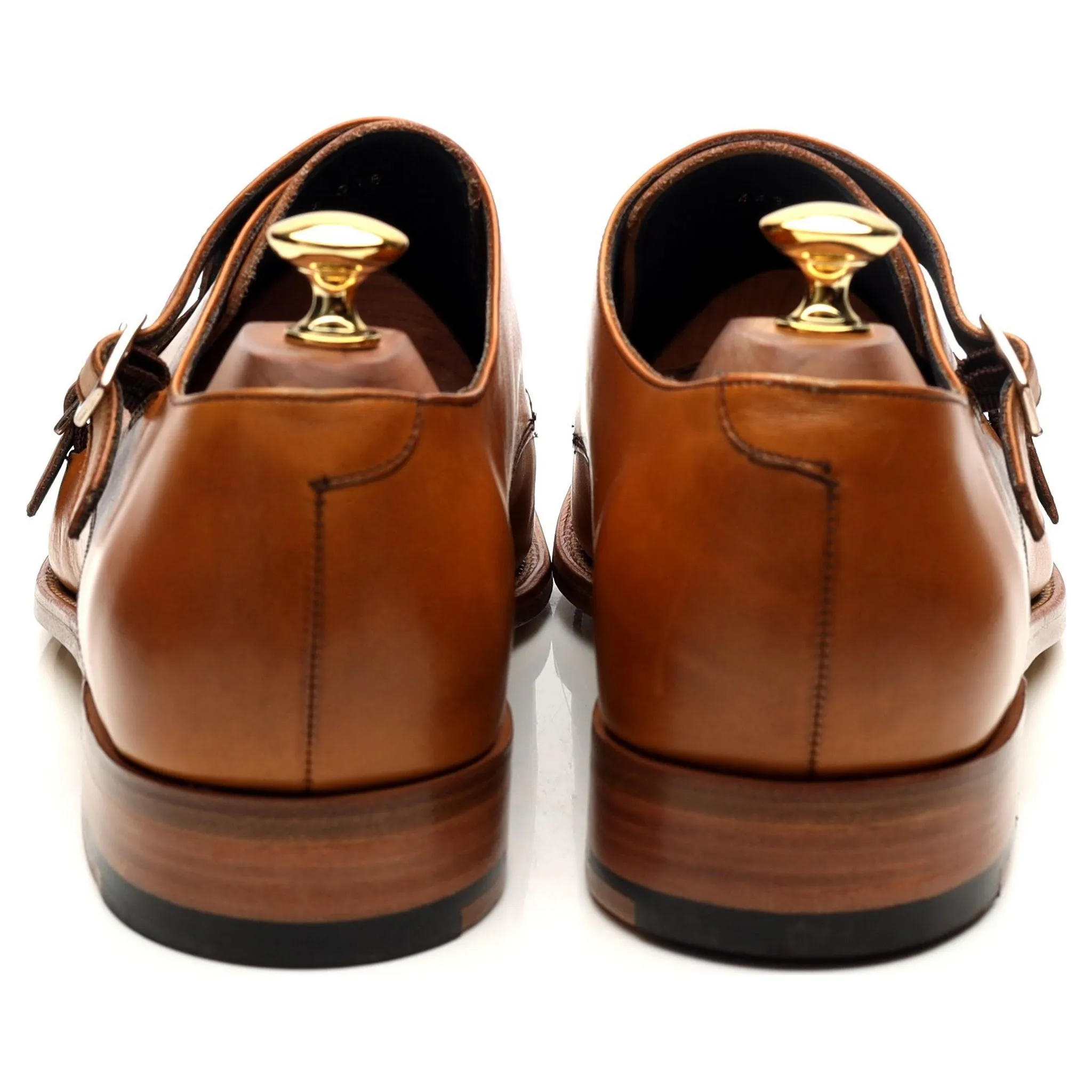 'Hillman' Tan Brown Leather Double Monk Strap UK 9 F