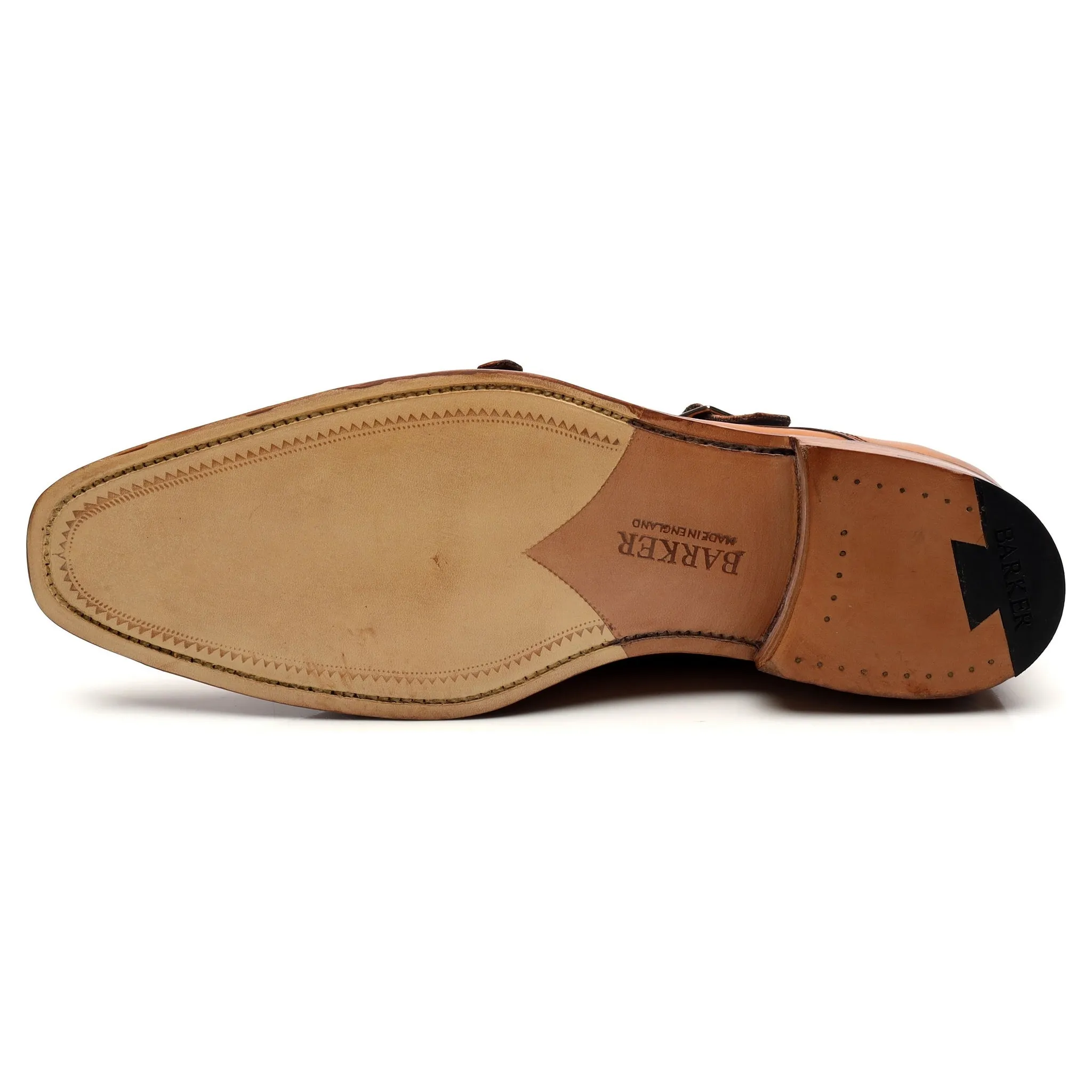 'Hillman' Tan Brown Leather Double Monk Strap UK 9 F