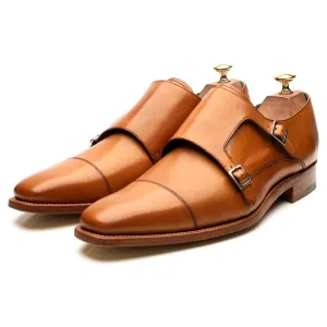 'Hillman' Tan Brown Leather Double Monk Strap UK 9 F