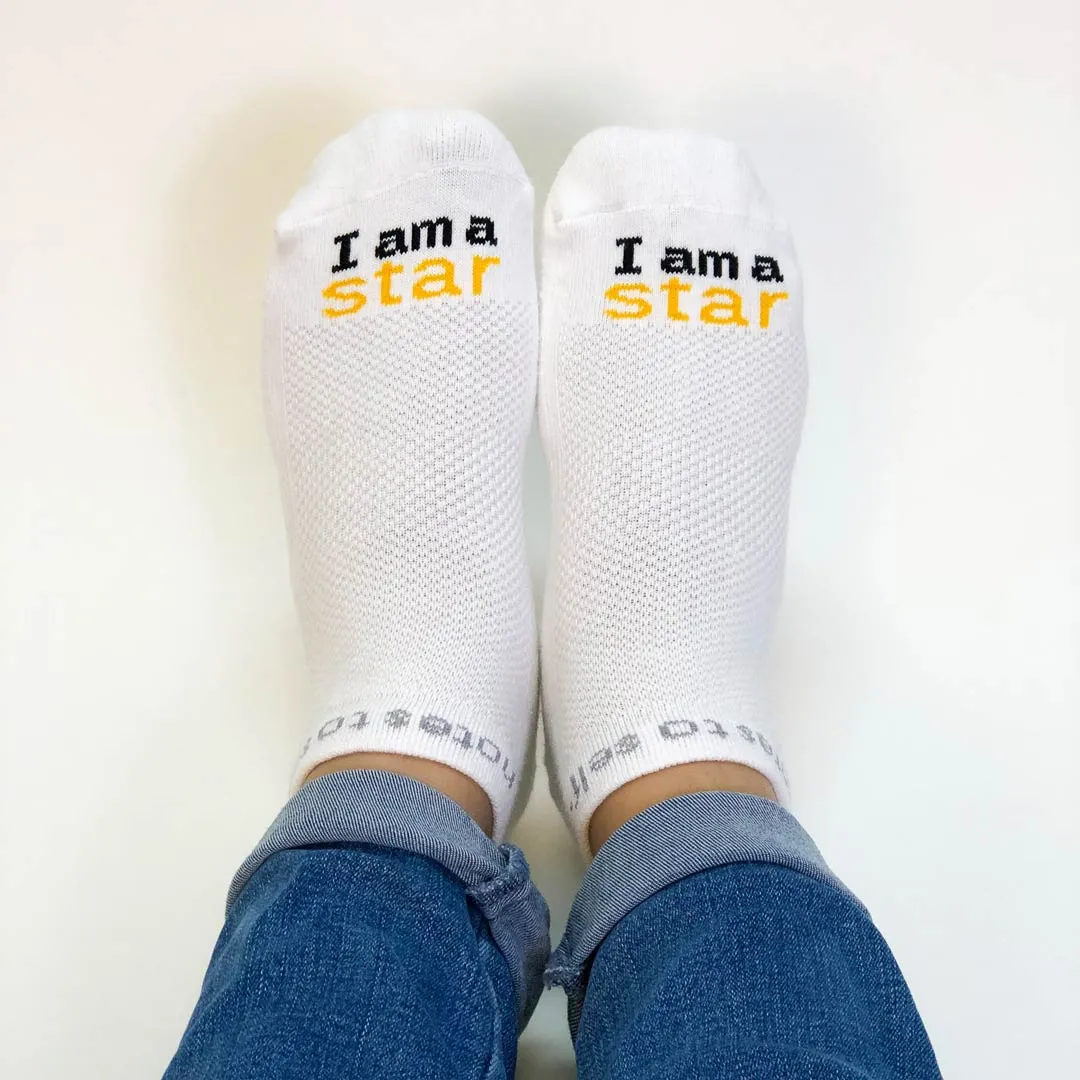 I am a star™ white low-cut socks