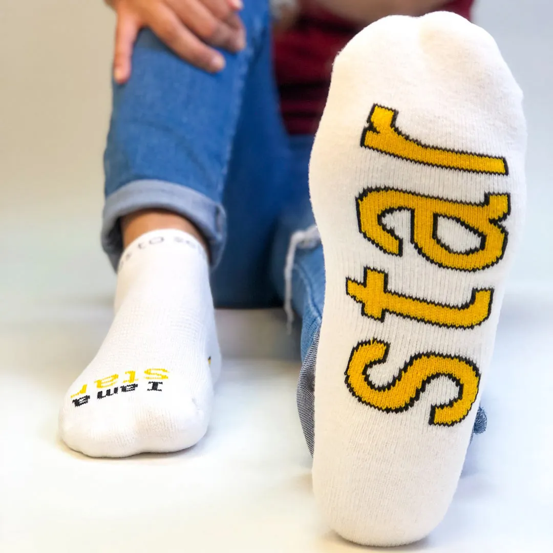 I am a star™ white low-cut socks