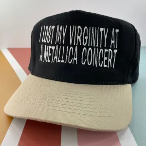 I Lost My Virginity At A Metallica Concert Vintage Strapback Cap Hat Humor Funny Custom Embroidered
