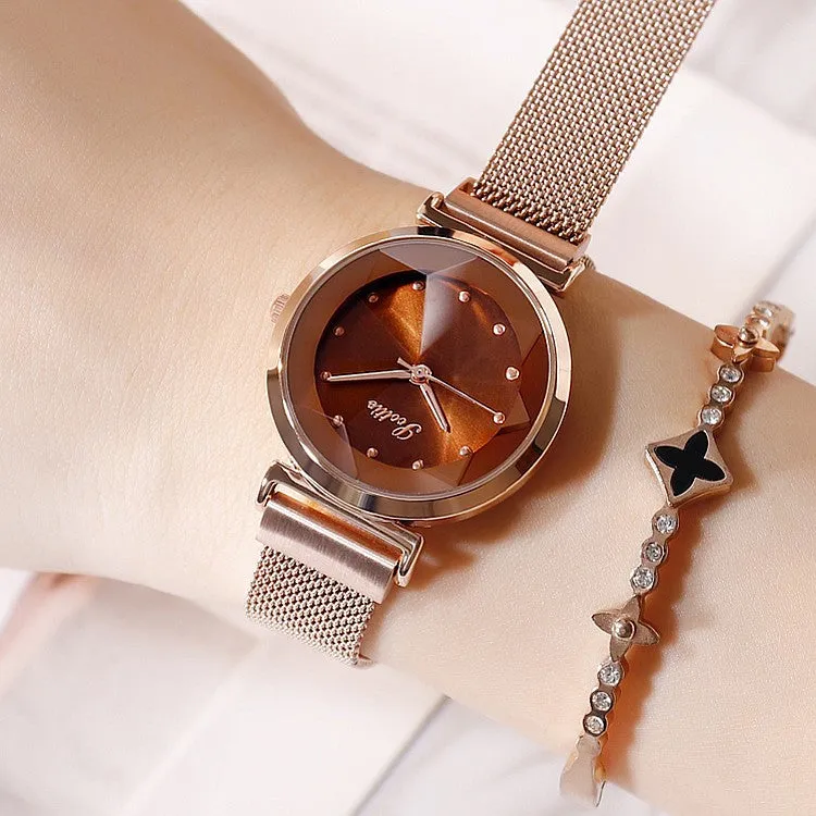 Irregular Mirror Mesh Strap Women's Watch
