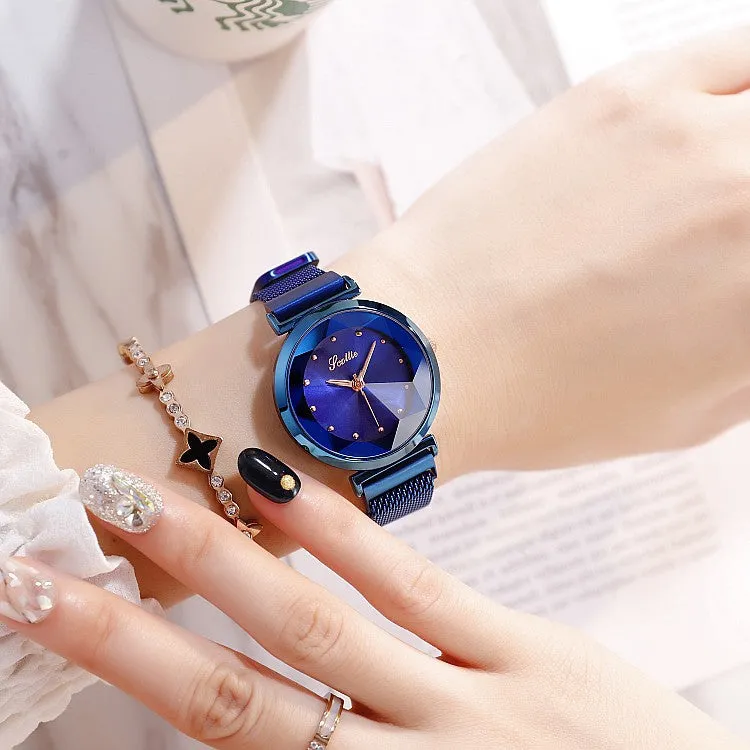 Irregular Mirror Mesh Strap Women's Watch