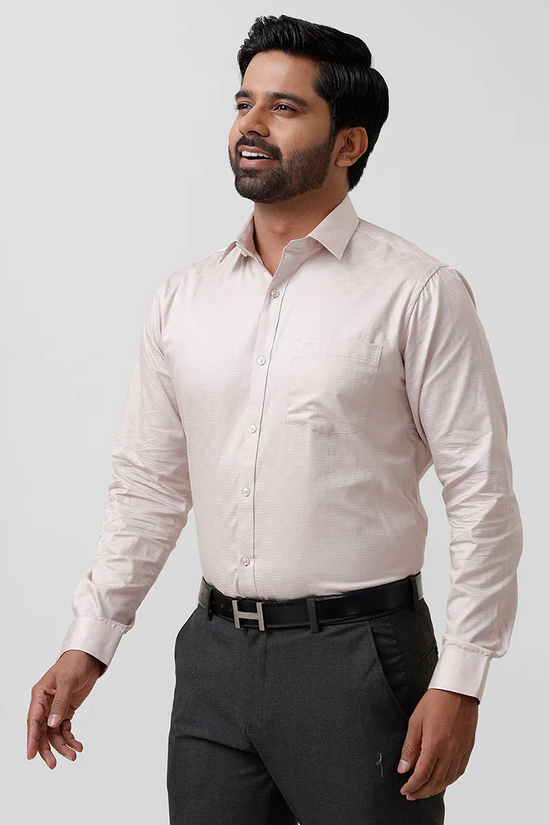 Italian Dobby - Deep Sand Embossed Line Formal Shirts For Men | Ariser