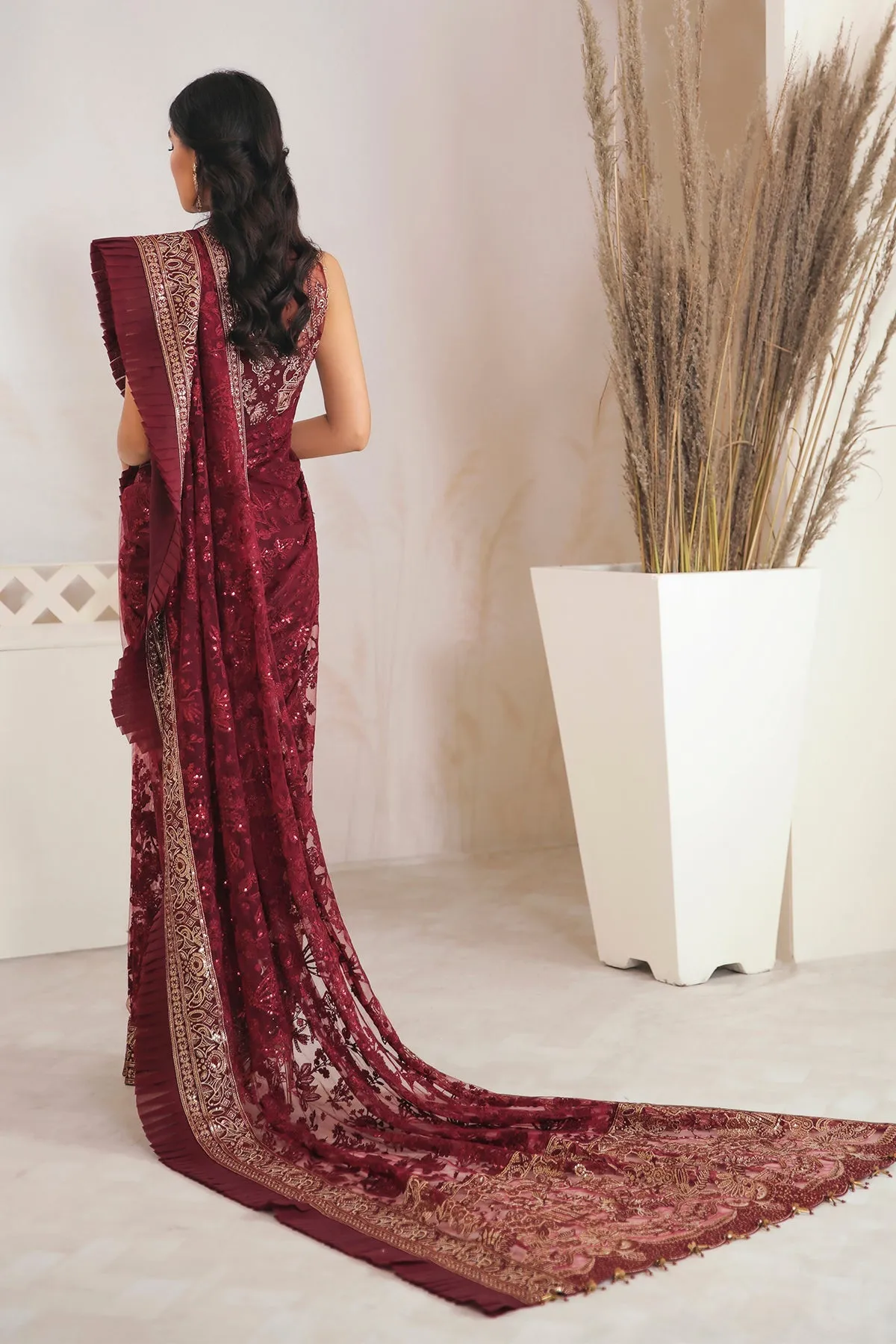 Jazmin Embroidered Chiffon 2022 | FUSION OF DELUXE | CHERRY ROSE B