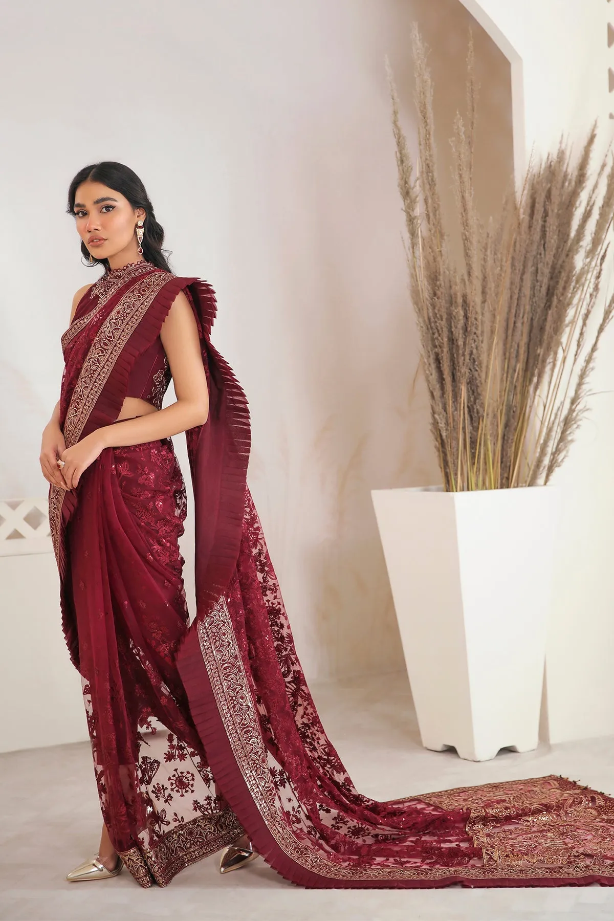 Jazmin Embroidered Chiffon 2022 | FUSION OF DELUXE | CHERRY ROSE B