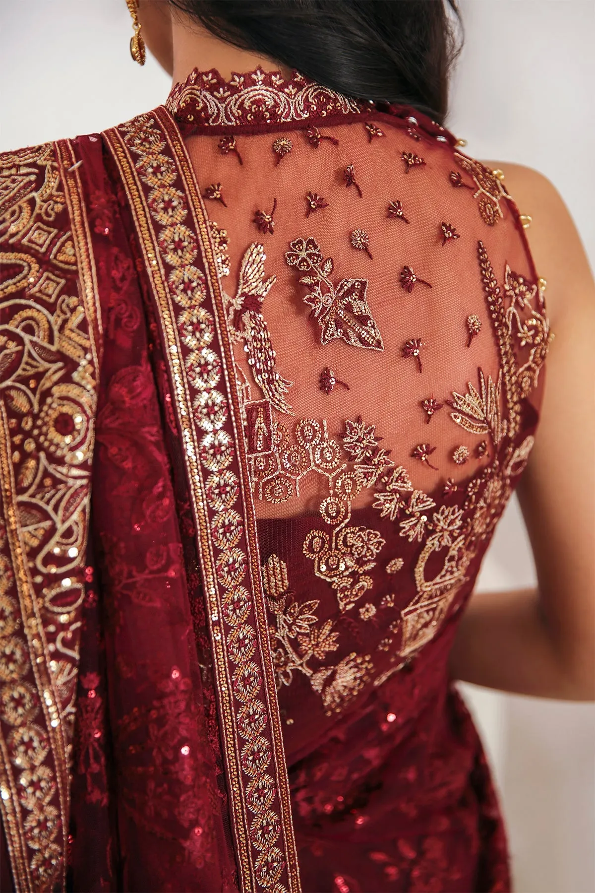 Jazmin Embroidered Chiffon 2022 | FUSION OF DELUXE | CHERRY ROSE B