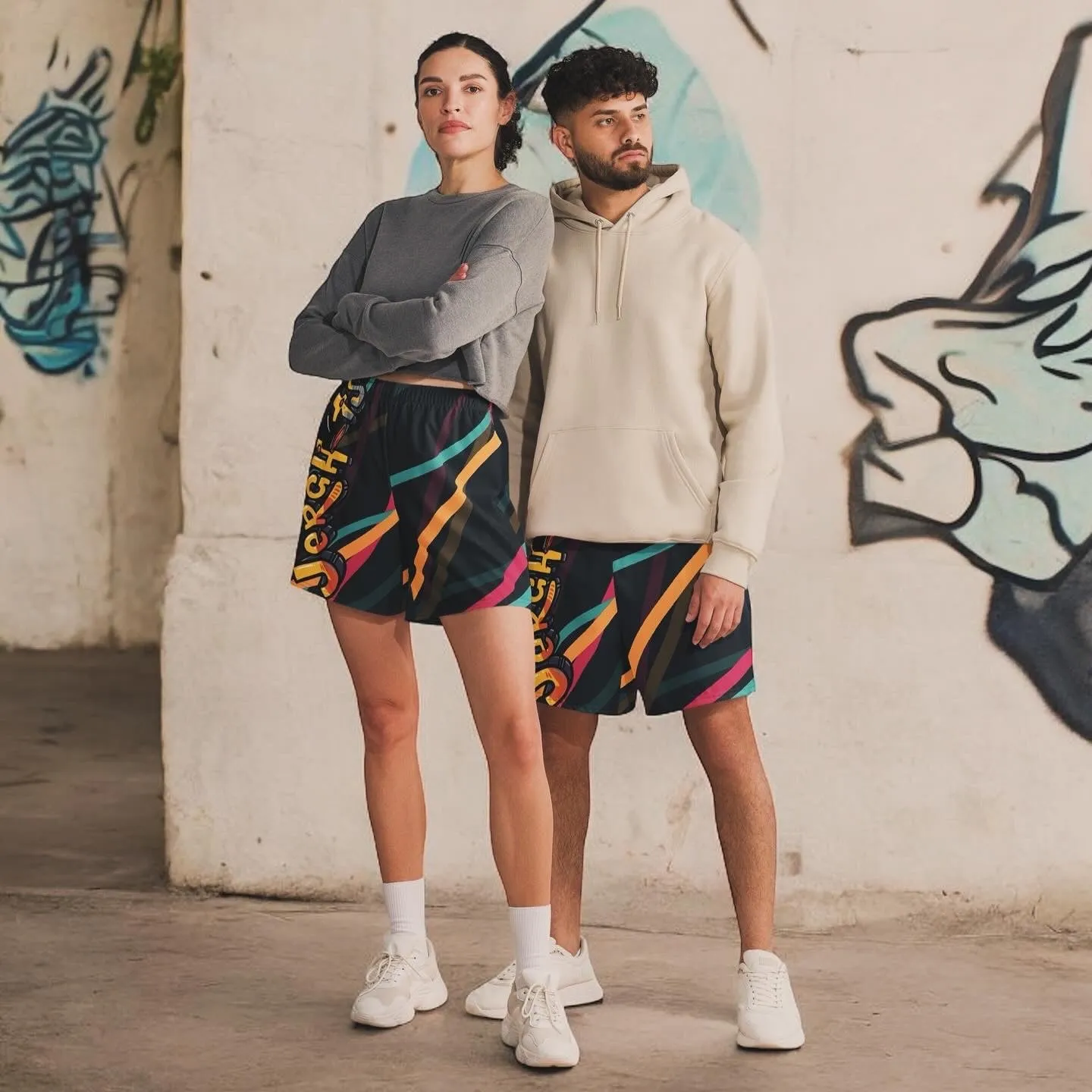 Jerghats Gffti Unisex Athletic Long Shorts