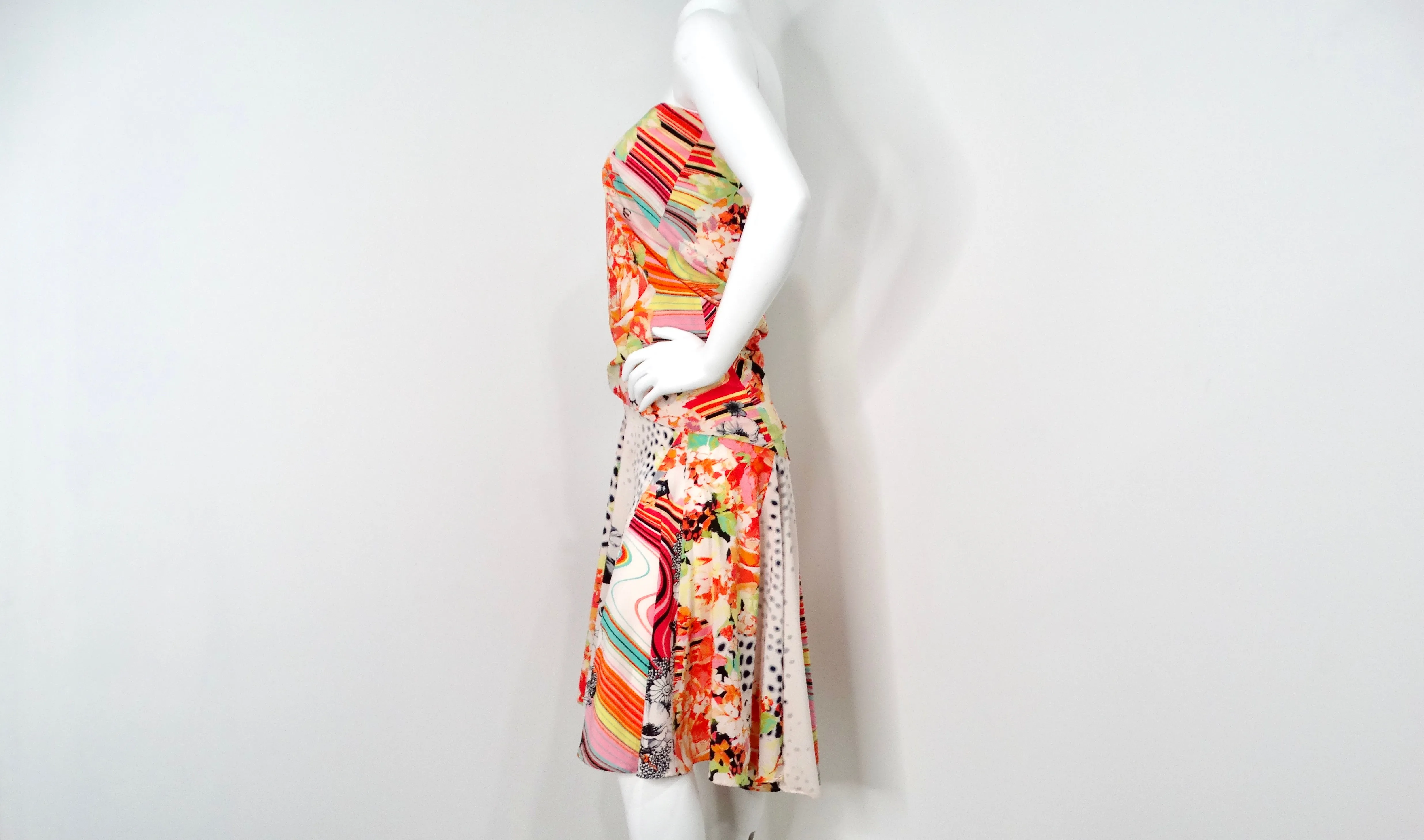 Just Cavalli Y2K Multicolor Floral Print Sleeveless Dress