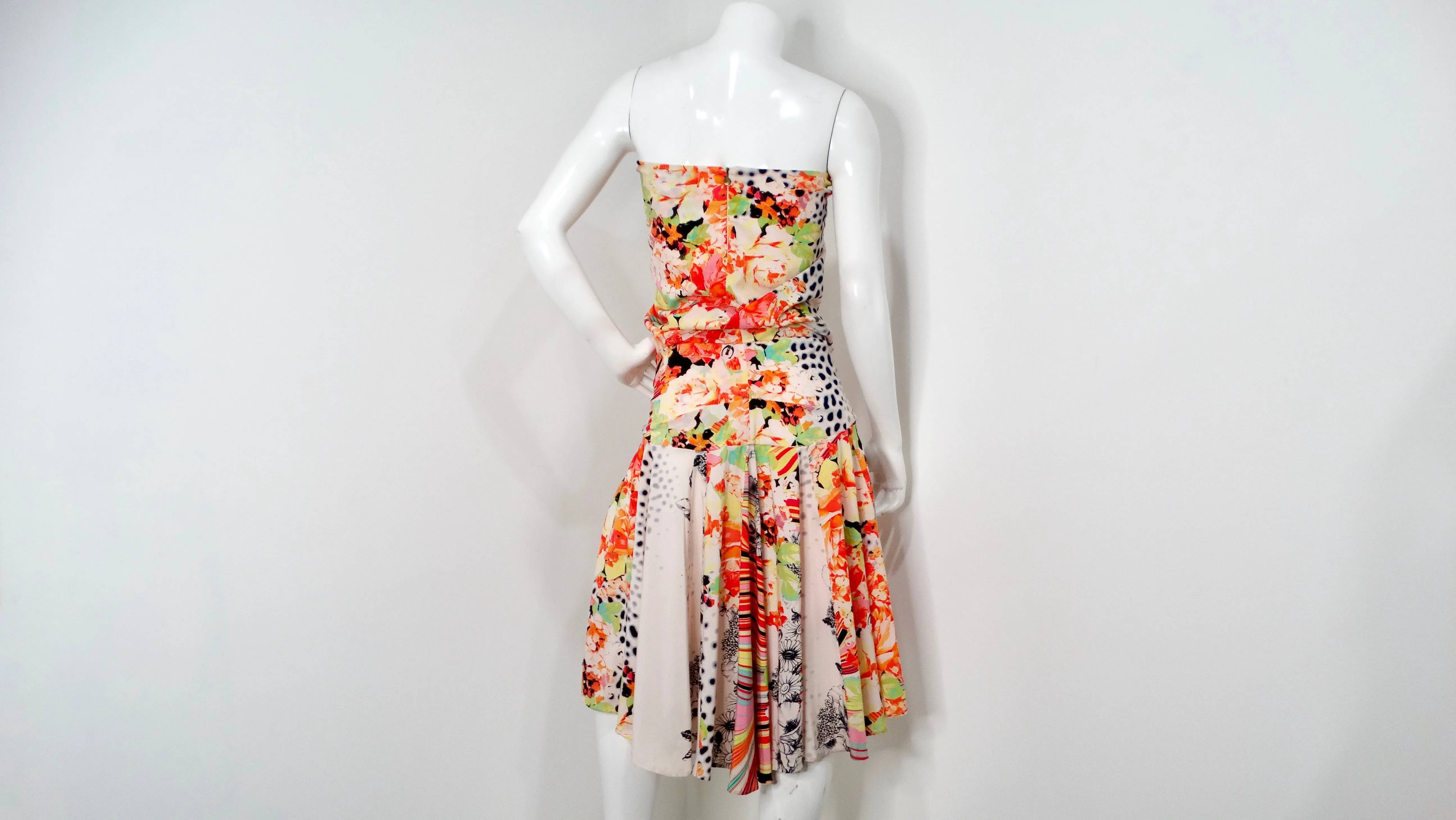 Just Cavalli Y2K Multicolor Floral Print Sleeveless Dress