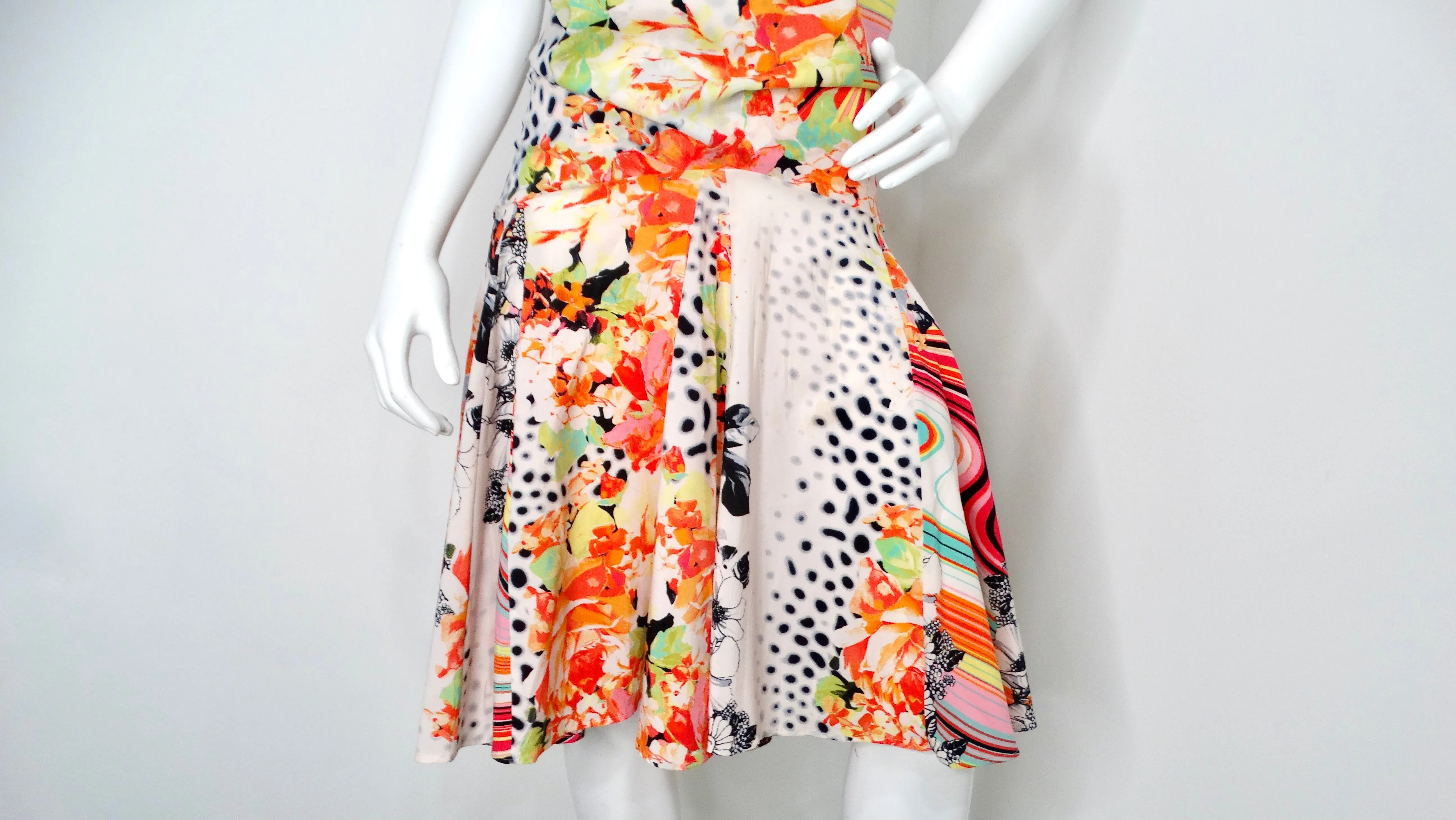 Just Cavalli Y2K Multicolor Floral Print Sleeveless Dress