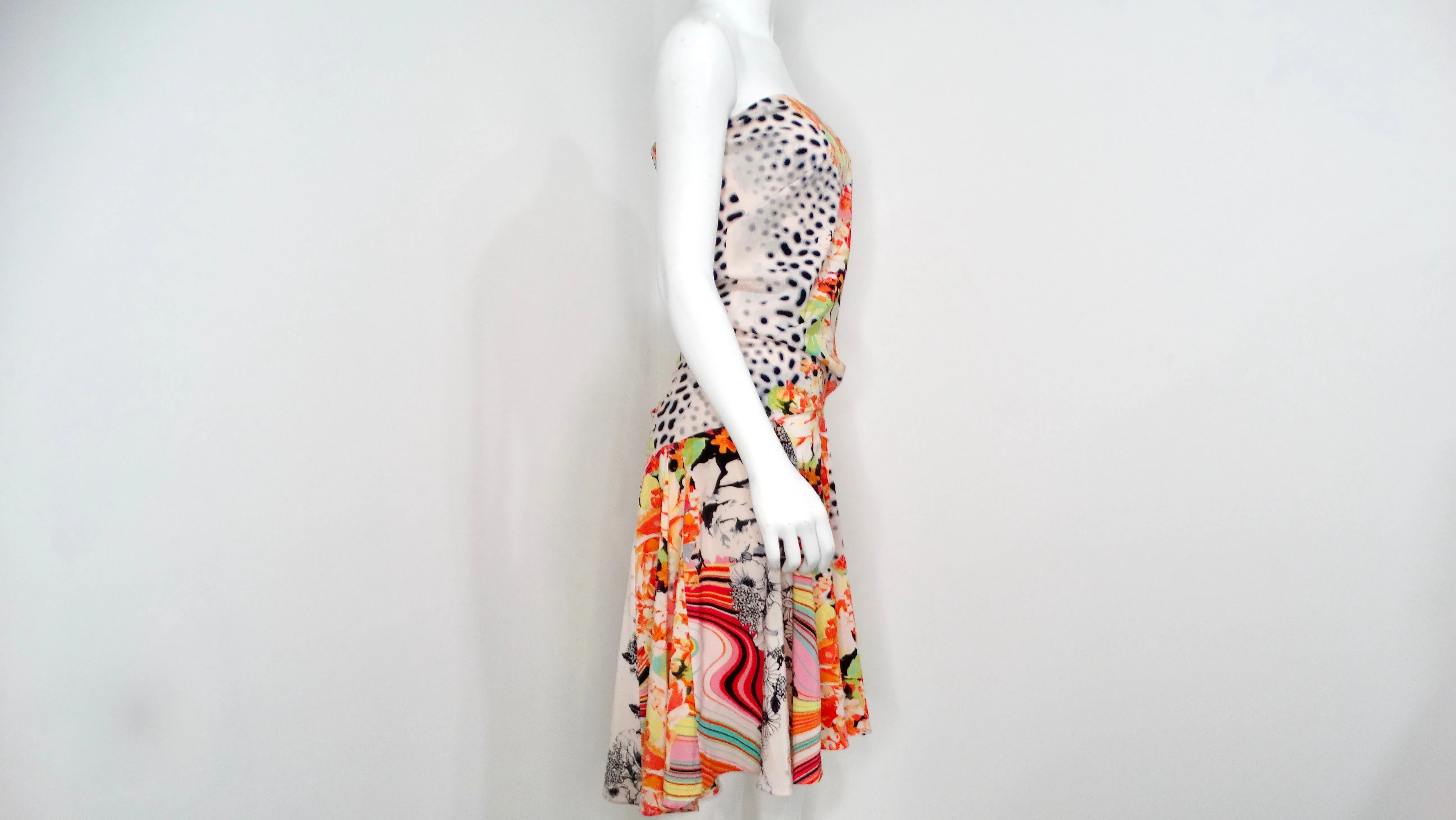 Just Cavalli Y2K Multicolor Floral Print Sleeveless Dress