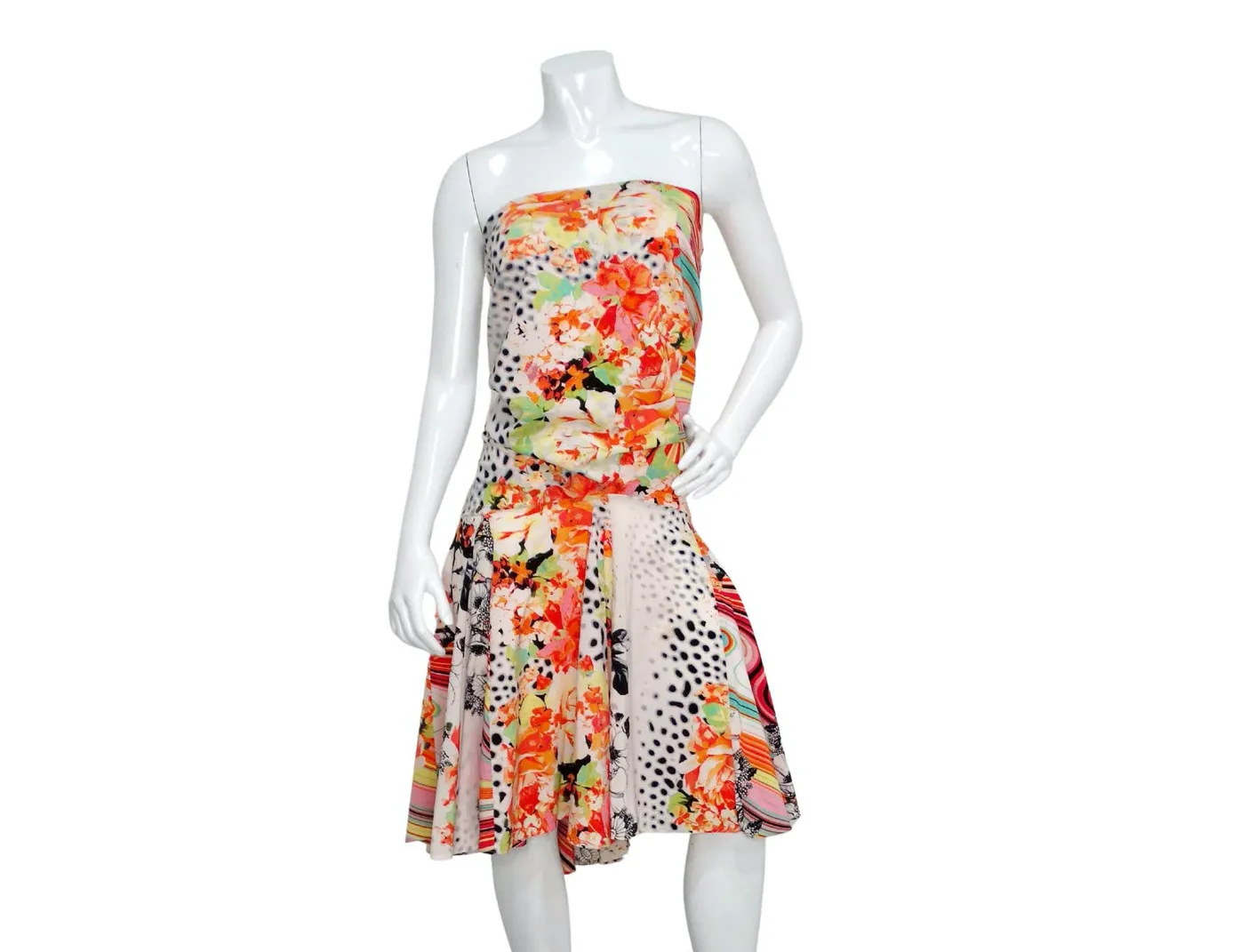 Just Cavalli Y2K Multicolor Floral Print Sleeveless Dress