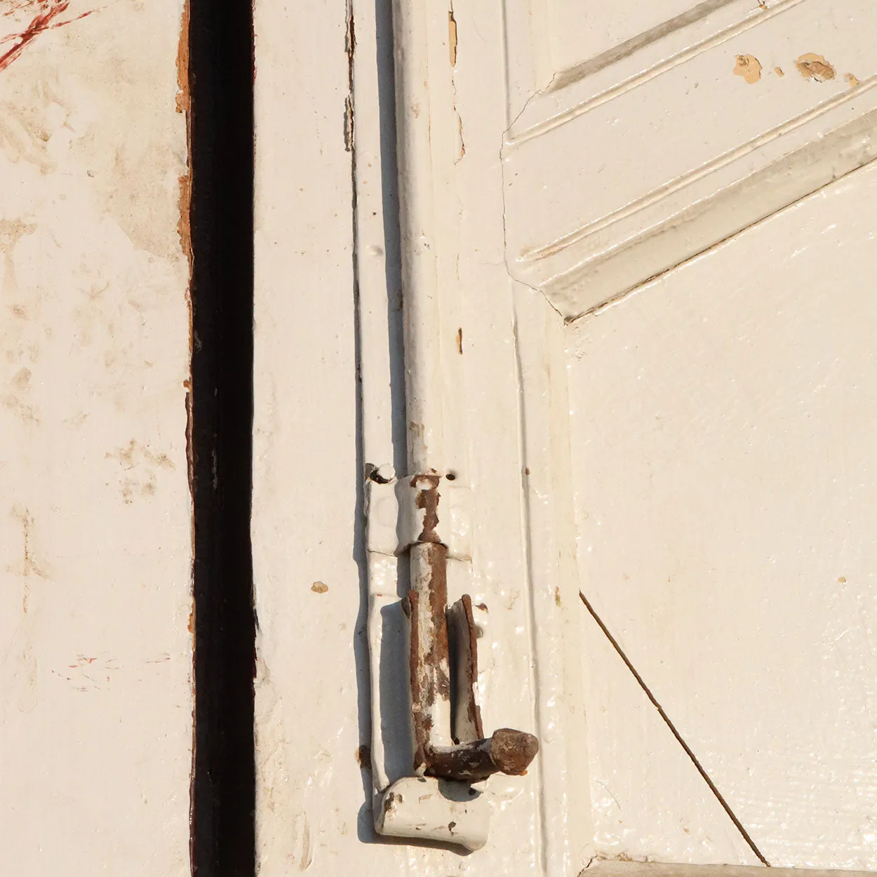 Large Moorish Painted Pine Paneled Double Door