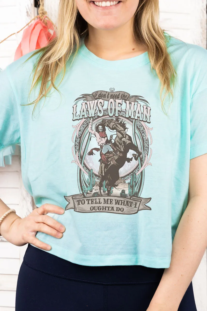 Laws Of Man Cowgirl Women's Soft-Tek Blend Crop T-Shirt