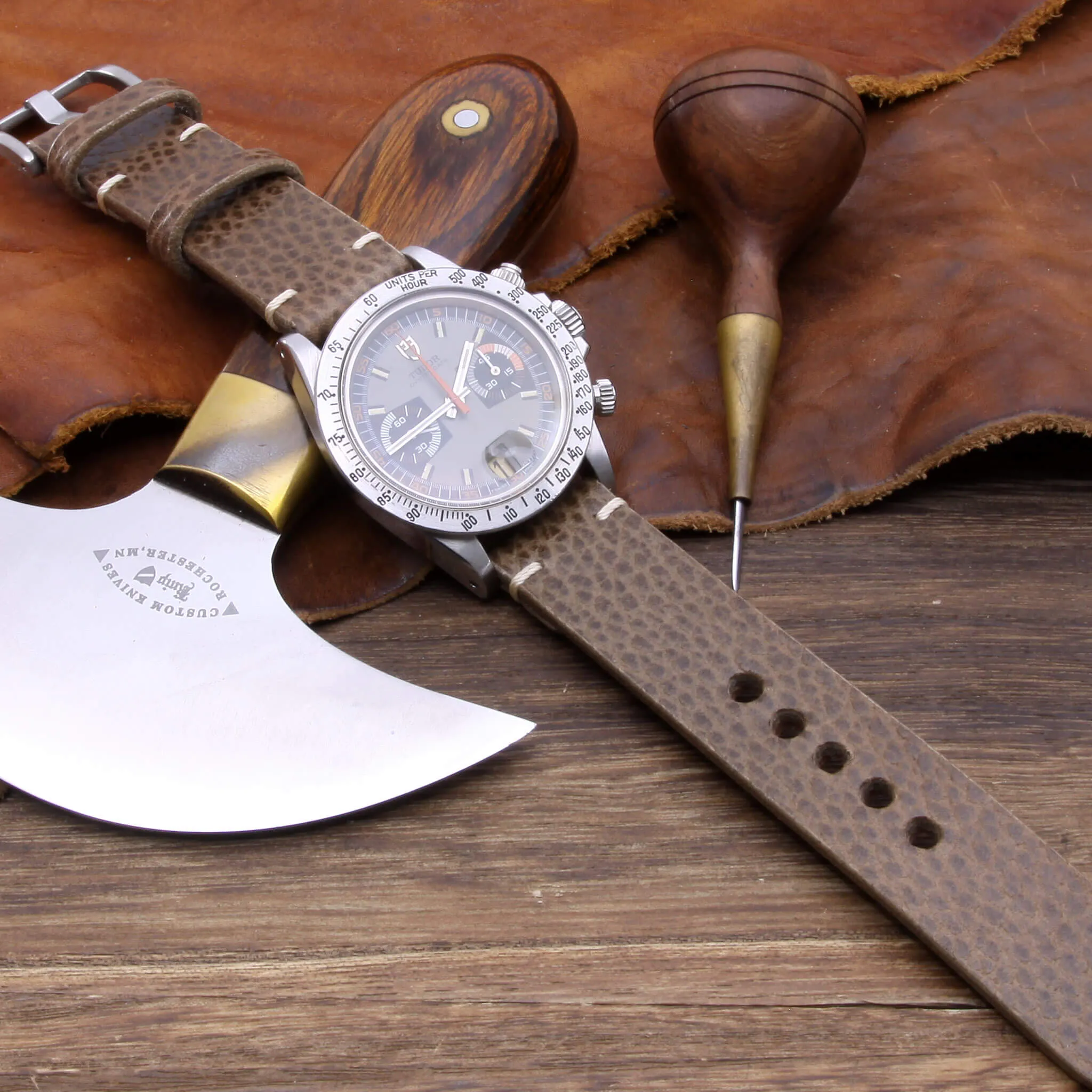 Leather Watch Strap, Buttero Taupe