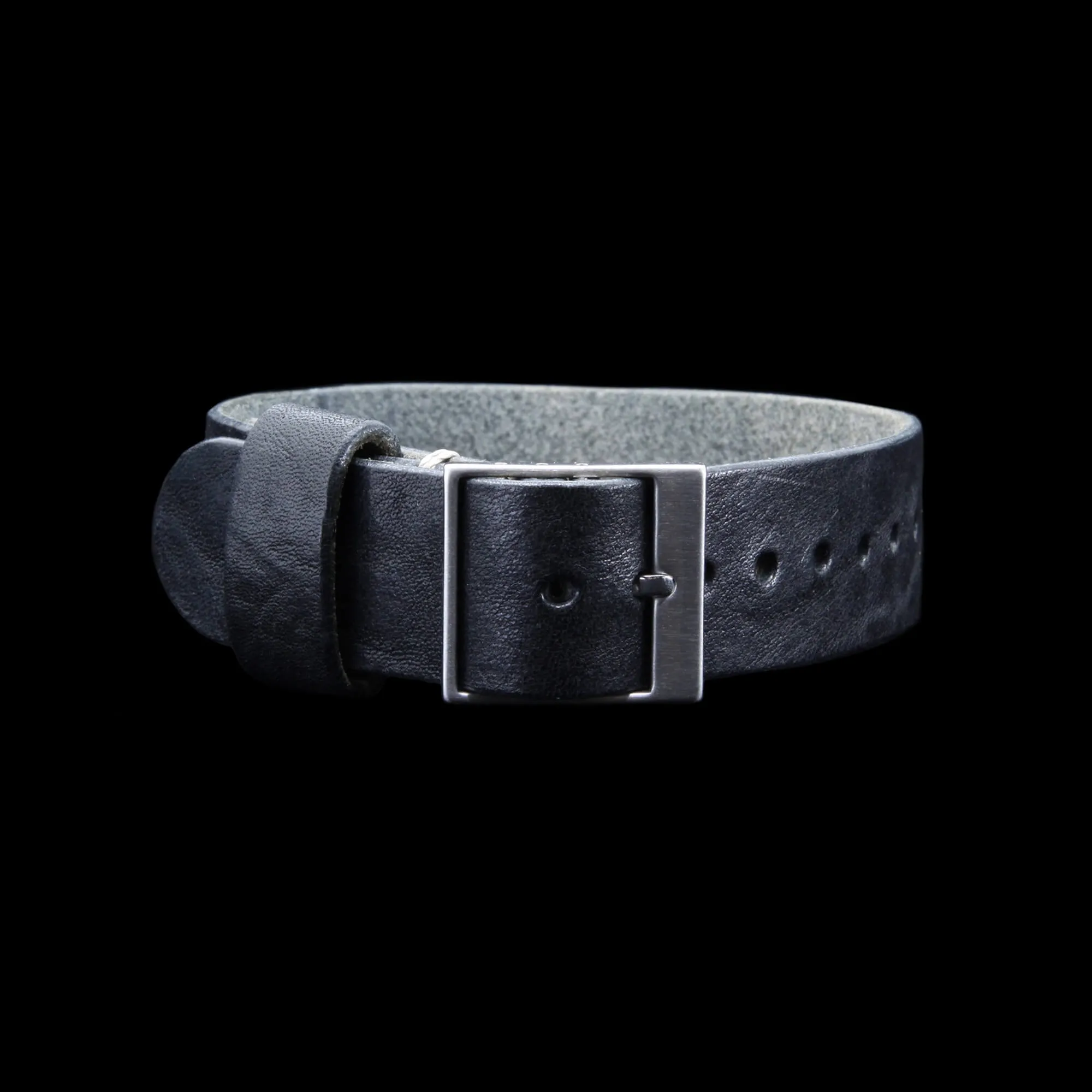 Leather Watch Strap, Classic RAF II Vintage NERO (Black)