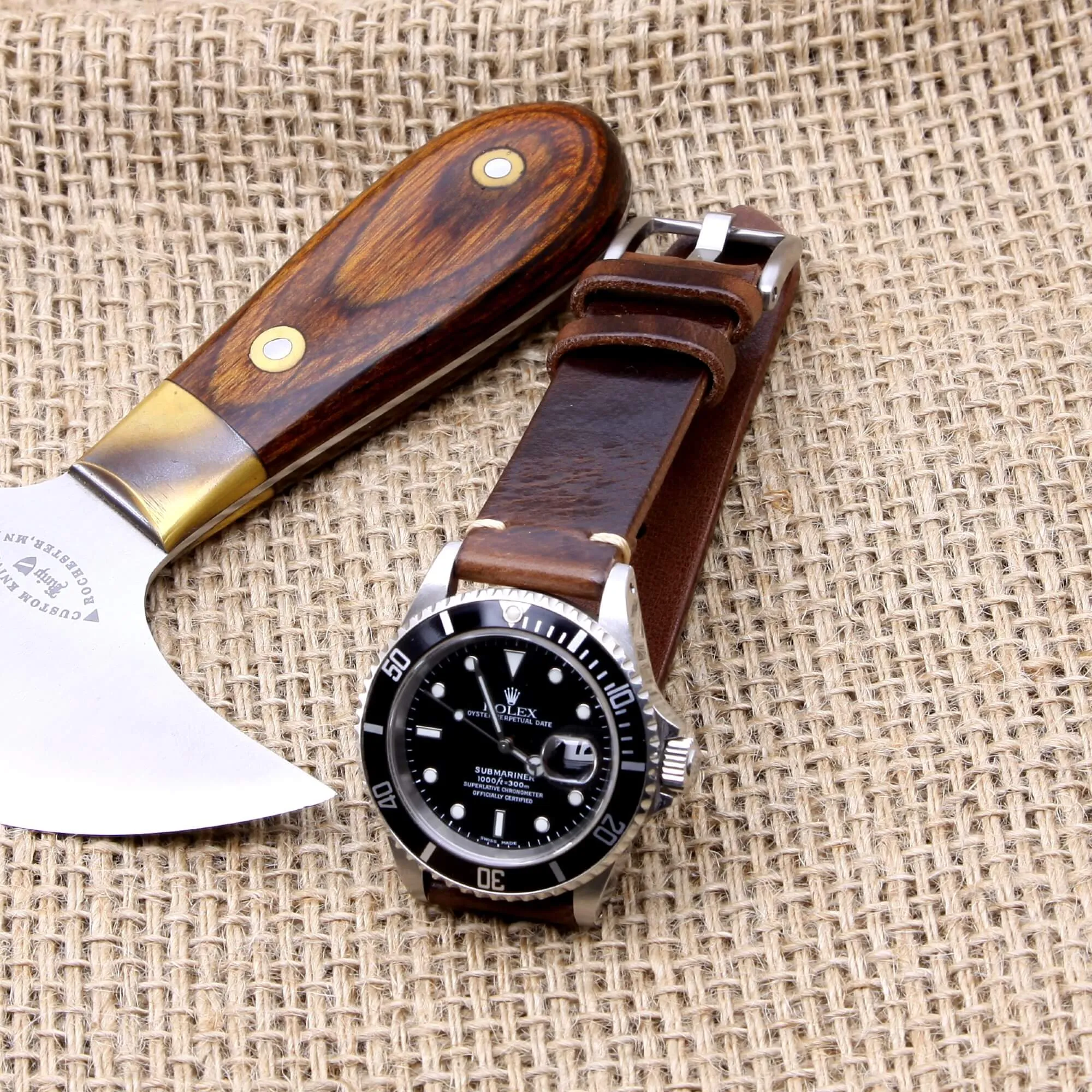 Leather Watch Strap, Military 103 | For Apple Watch