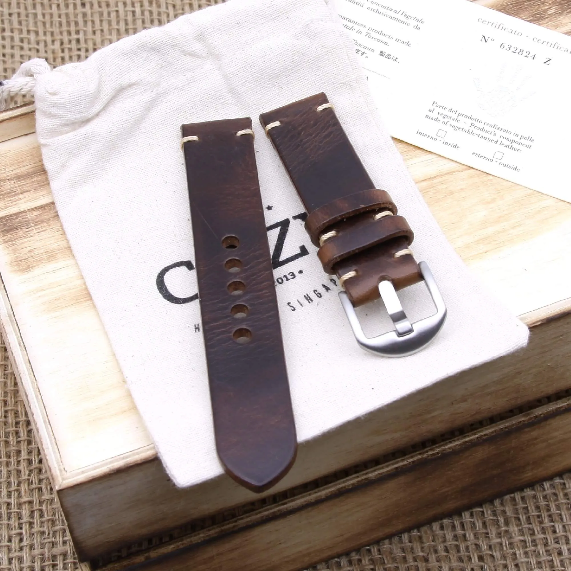Leather Watch Strap, Military 103 | For Apple Watch