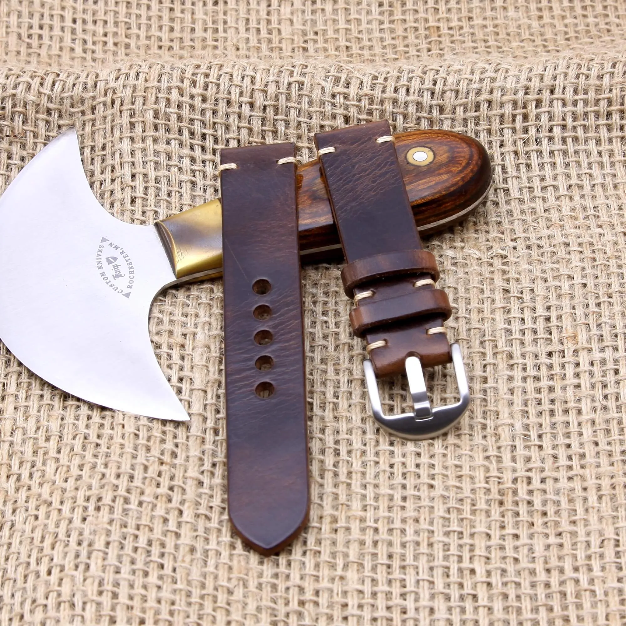 Leather Watch Strap, Military 103 | For Apple Watch