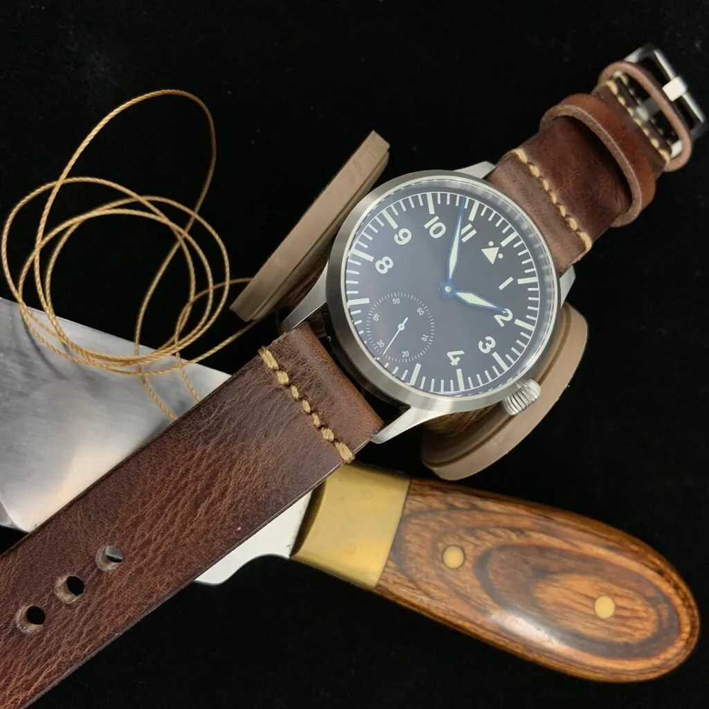 Leather Watch Strap, Military 103 | For Apple Watch