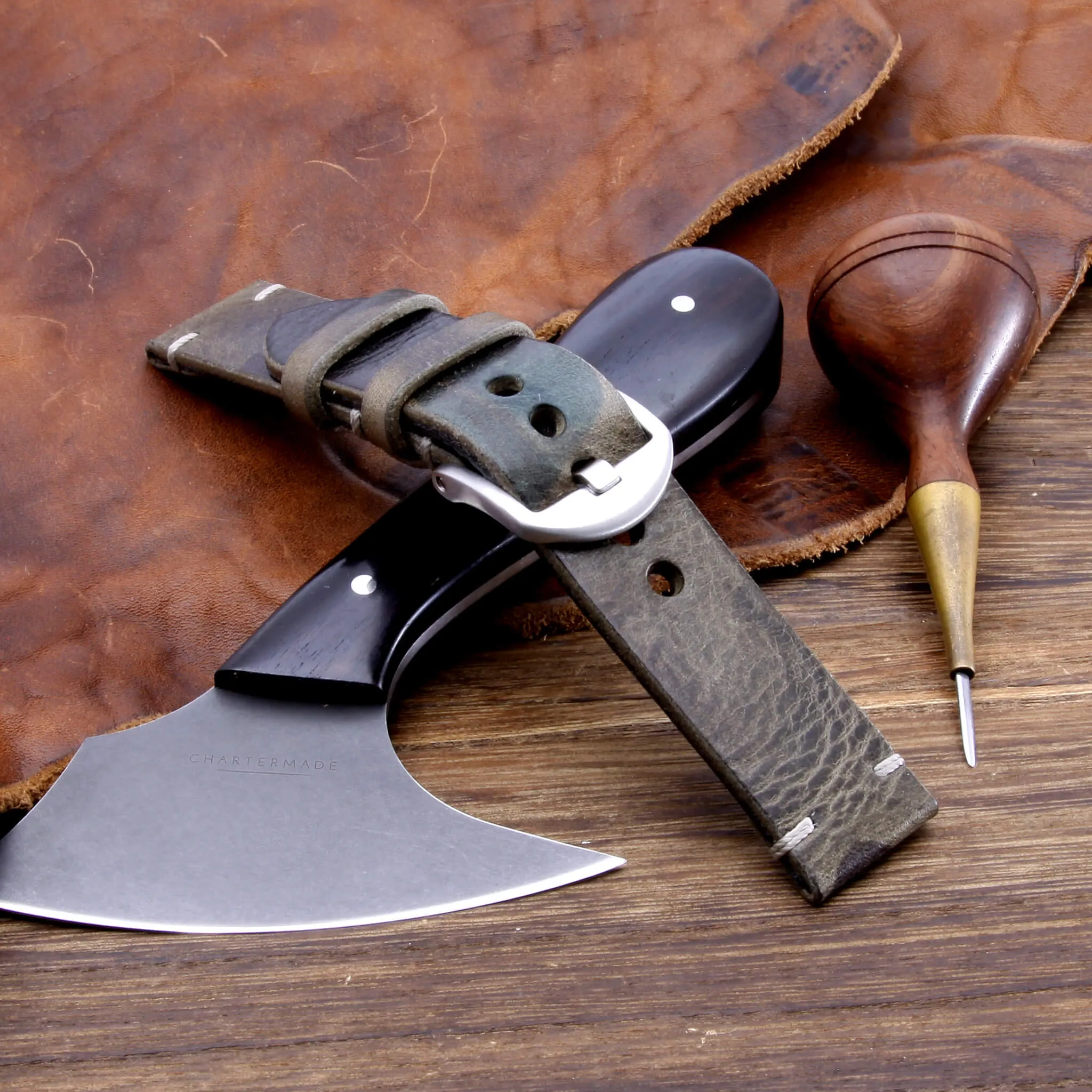 Leather Watch Strap, Military 107