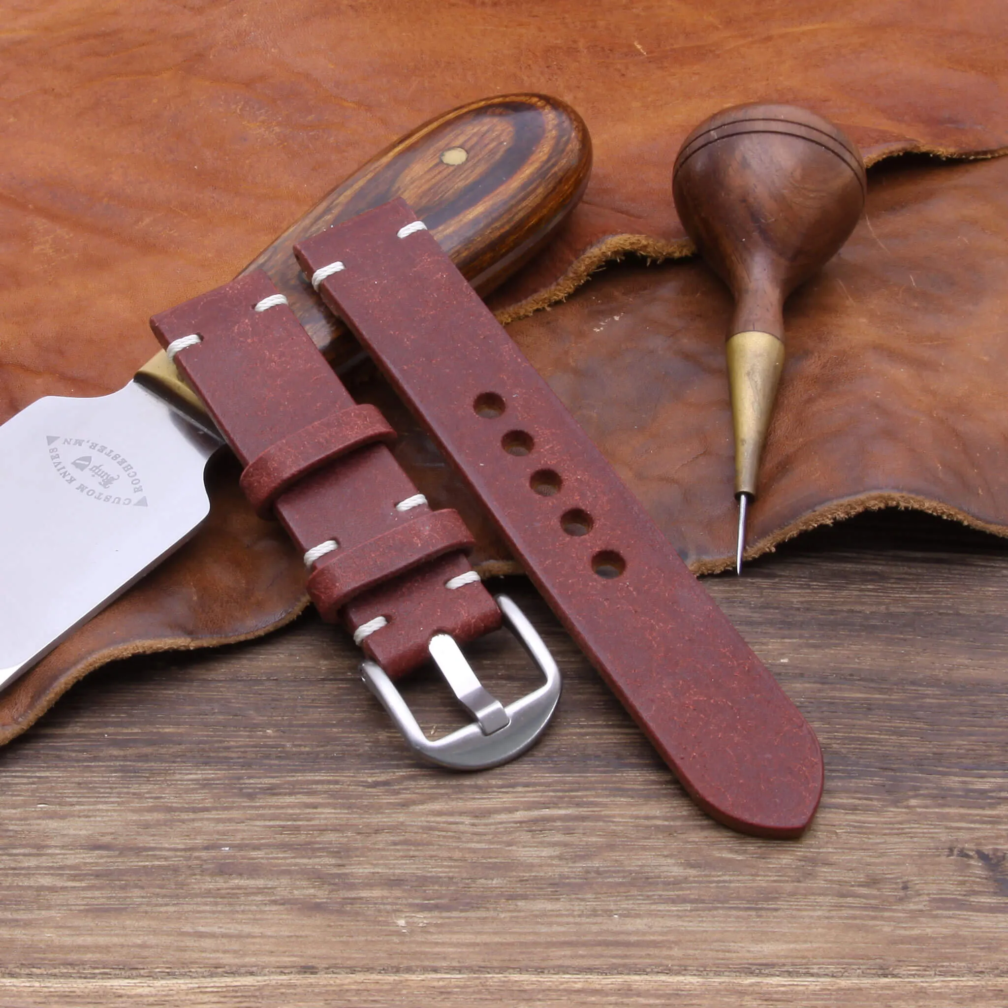 Leather Watch Strap, Pueblo Cocinella