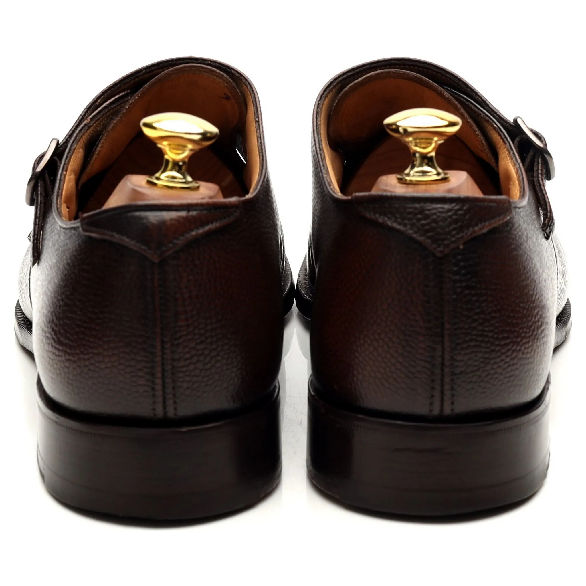 'Ledstone' Dark Brown Leather Double Monk Strap UK 8.5 F