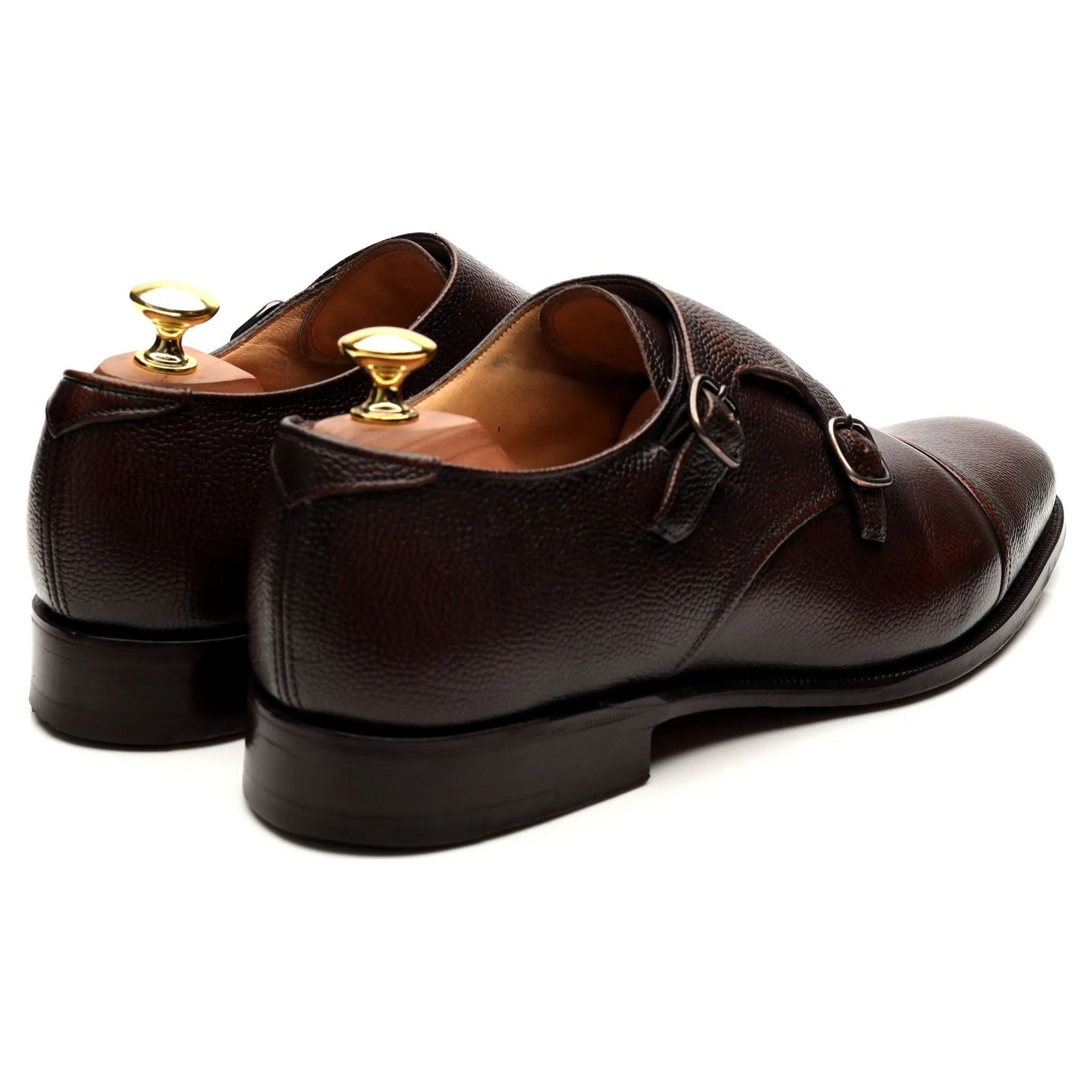 'Ledstone' Dark Brown Leather Double Monk Strap UK 8.5 F