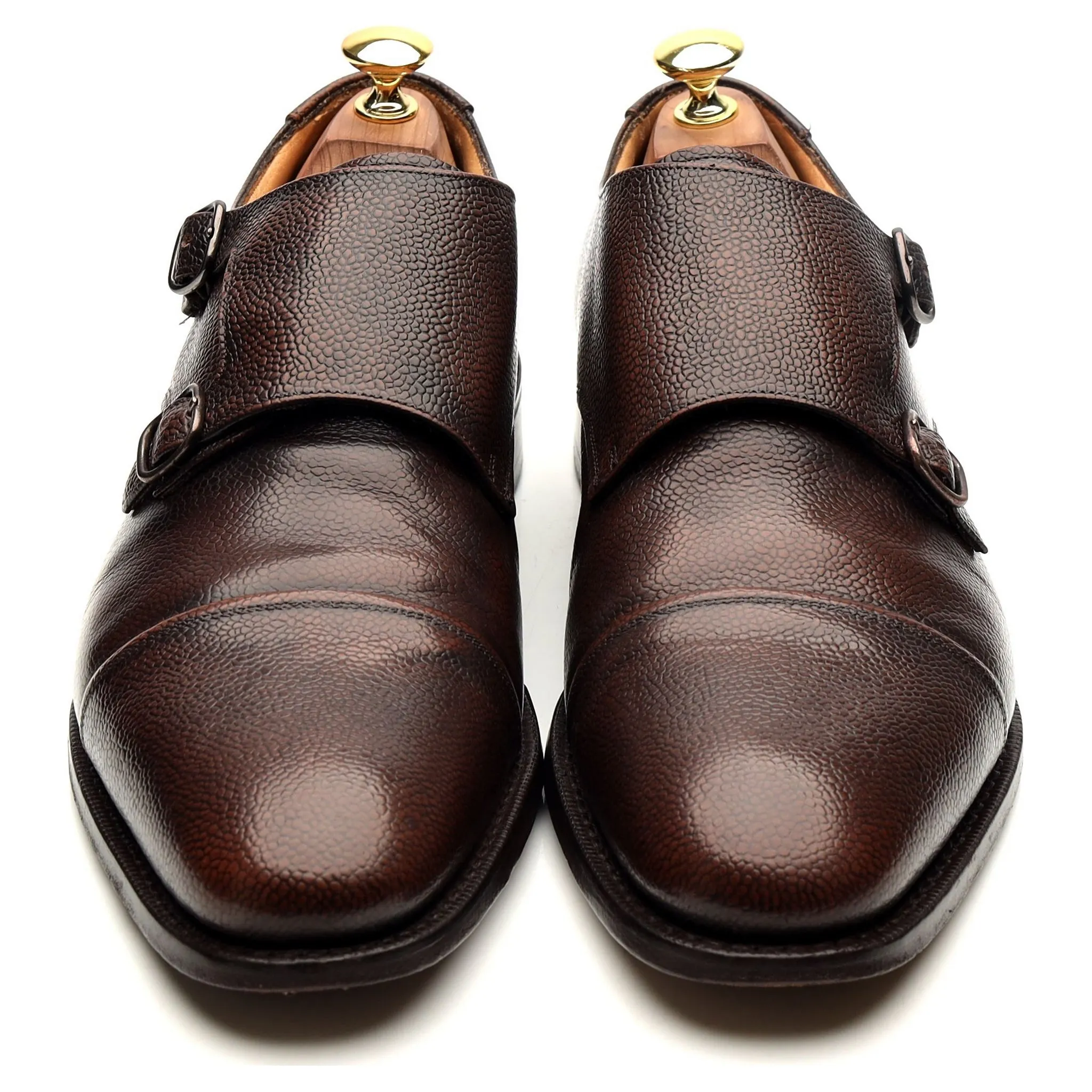 'Ledstone' Dark Brown Leather Double Monk Strap UK 8.5 F