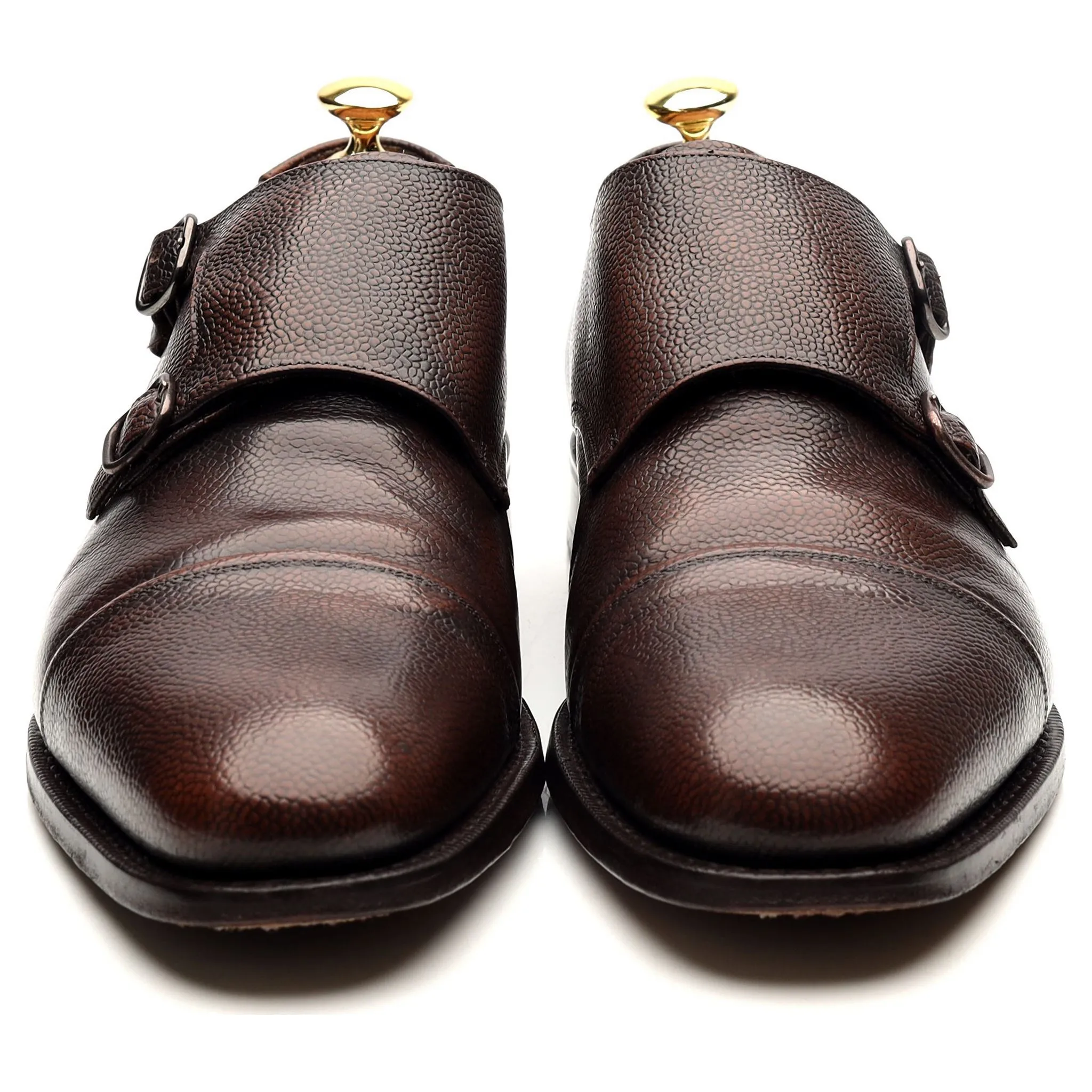 'Ledstone' Dark Brown Leather Double Monk Strap UK 8.5 F