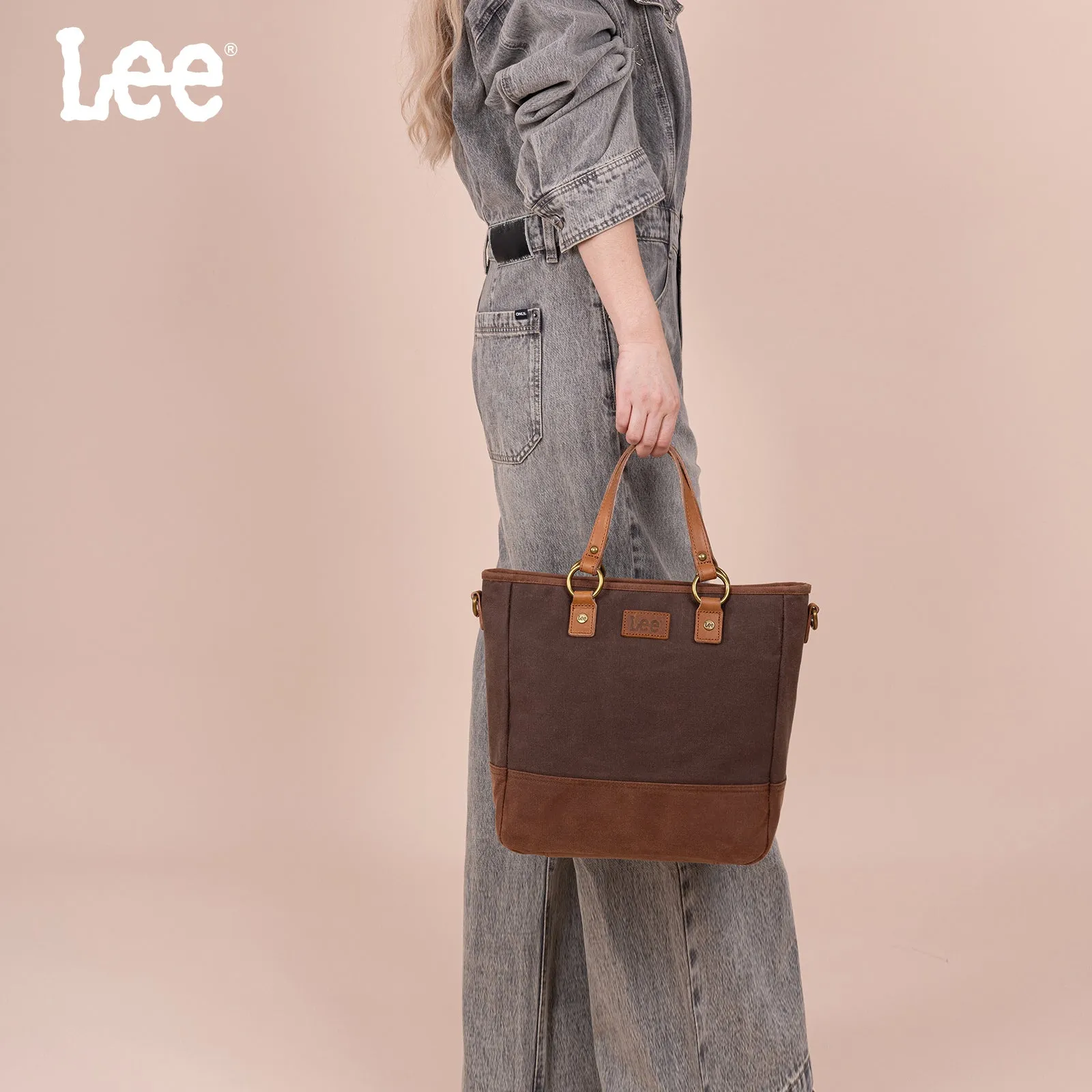 LEE51-007  LEE Denim Waxed Canvas Tote/Shoulder Bag/Crossbody