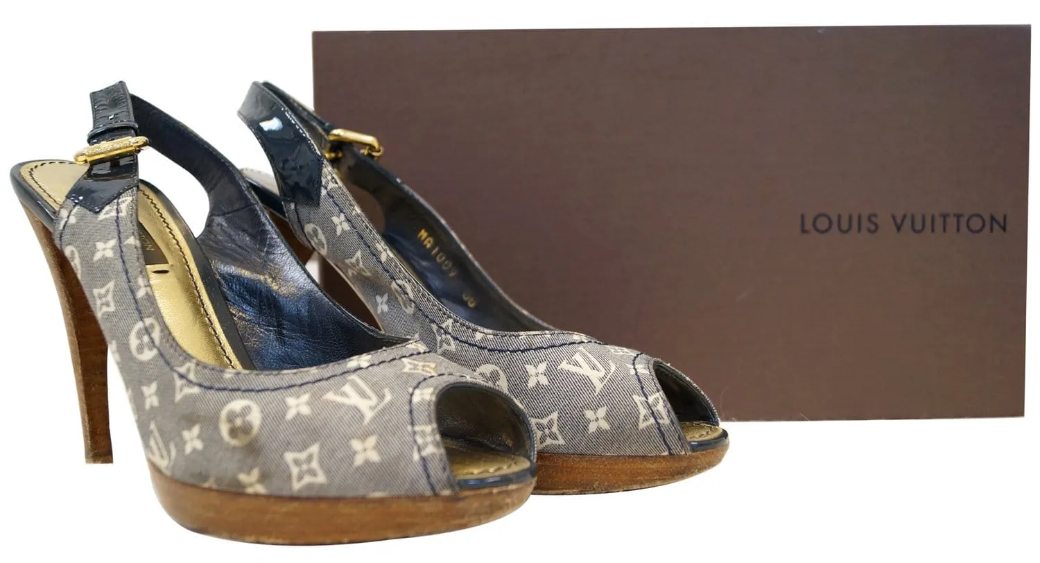 LOUIS VUITTON Monogram Idylle Slingback Heel Open Pumps - Sale