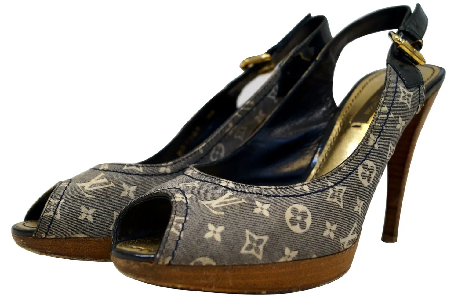 LOUIS VUITTON Monogram Idylle Slingback Heel Open Pumps - Sale