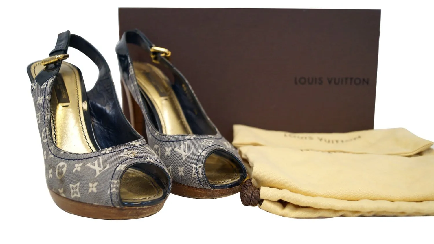 LOUIS VUITTON Monogram Idylle Slingback Heel Open Pumps - Sale