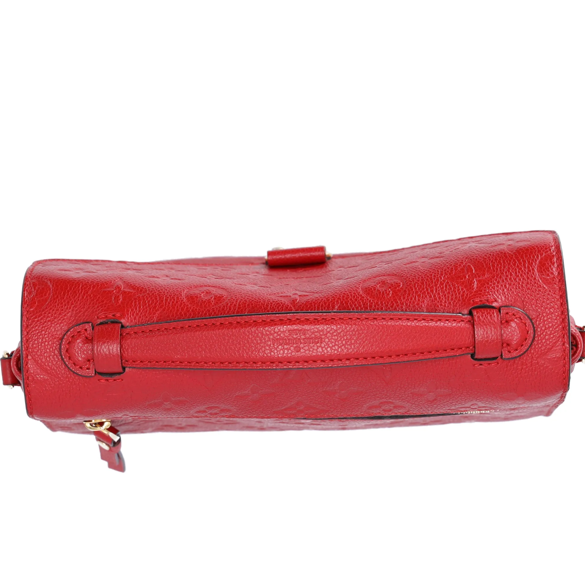 Louis Vuitton Pochette Metis MM Monogram Empreinte Handbag Scarlet Red M44155