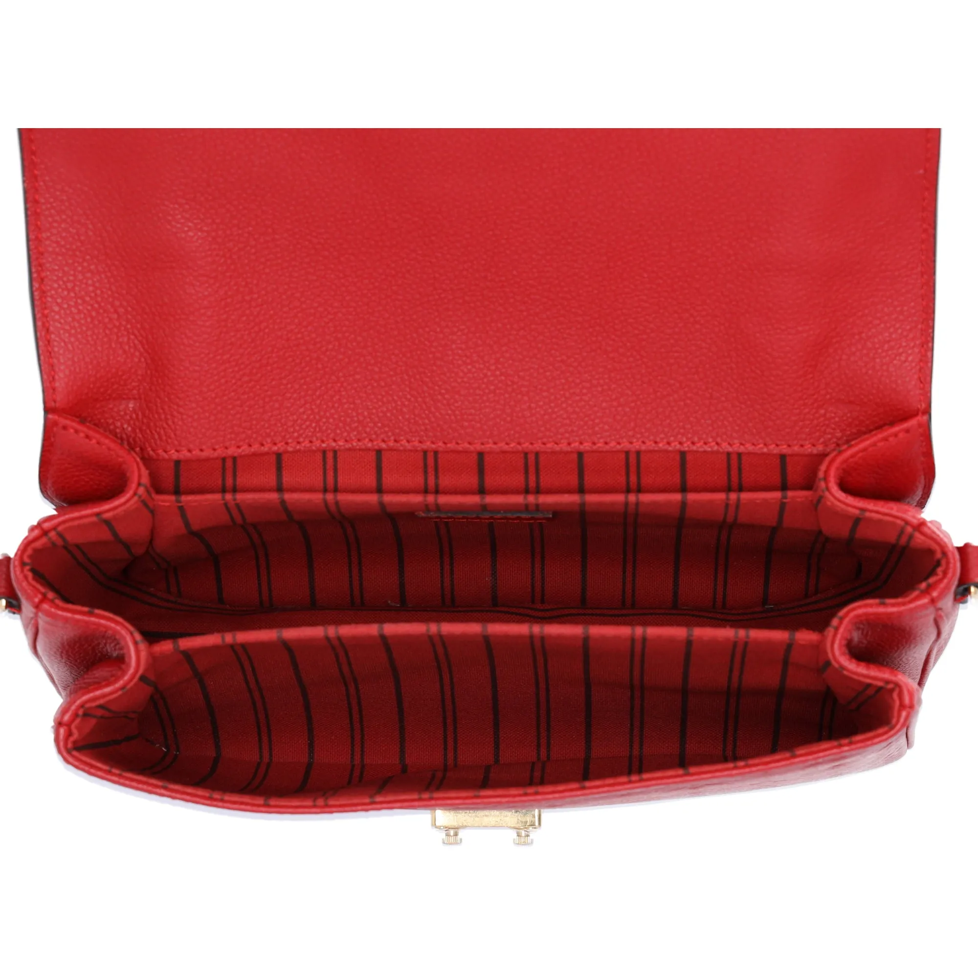 Louis Vuitton Pochette Metis MM Monogram Empreinte Handbag Scarlet Red M44155